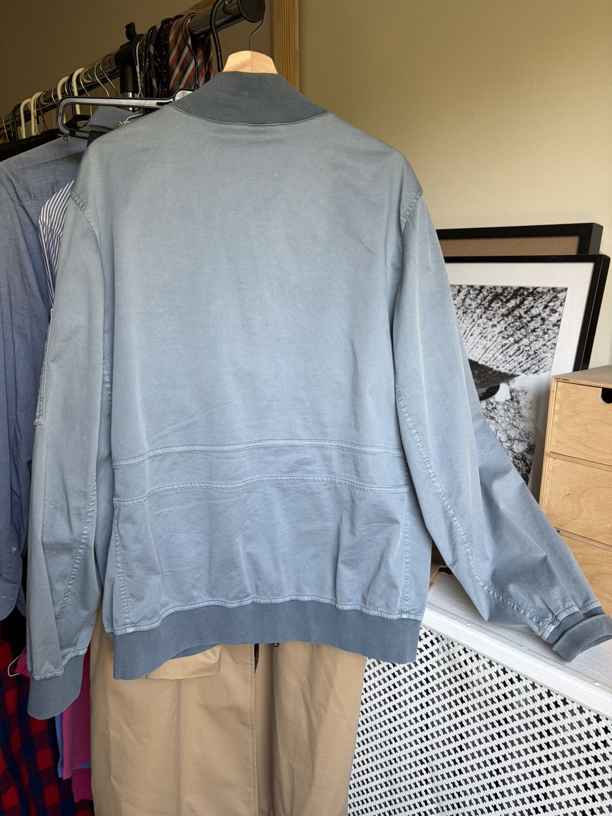 Brunello Cucinelli Brunello Cucinelli Cotton Bomber Jacket Steel Blue IT 52 Size US L / EU 52-54 / 3 - 3 Thumbnail