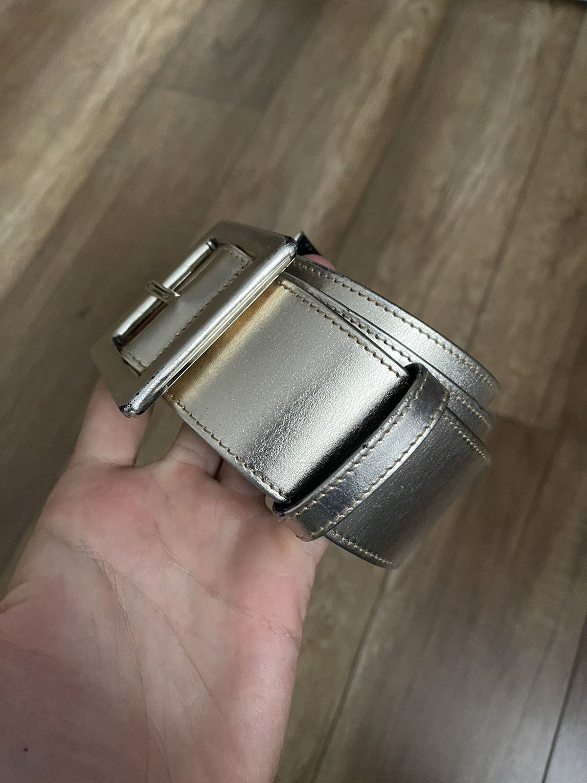 Yves Saint Laurent Yves Saint Laurent Rive Gauche Vintage Leather Belt Italy Size ONE SIZE - 3 Thumbnail