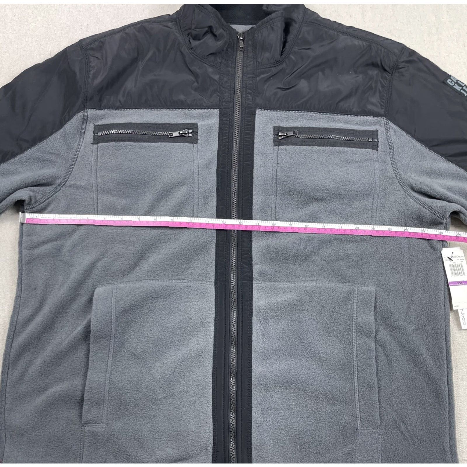 Calvin Klein Calvin Klein Mens Jacket Fleece Full Zip 2XL Pockets Gray Black Casual Outdoor Denali Size US XXL / EU 58 / 5 - 5 Thumbnail