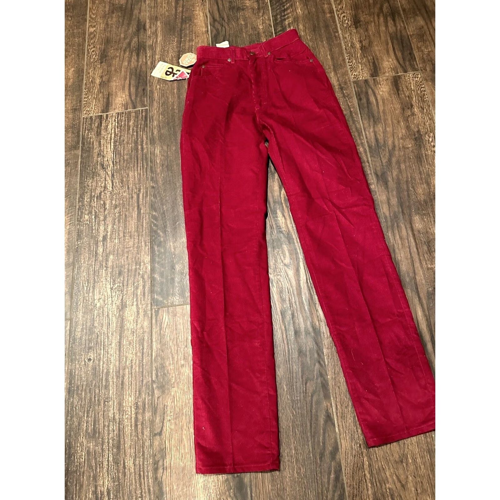 Lee VINTAGE LEE Riders High-Waist Corduroy Pants Teens 24x33 Red UNION Talon Size 42" / US 20 - 3 Thumbnail