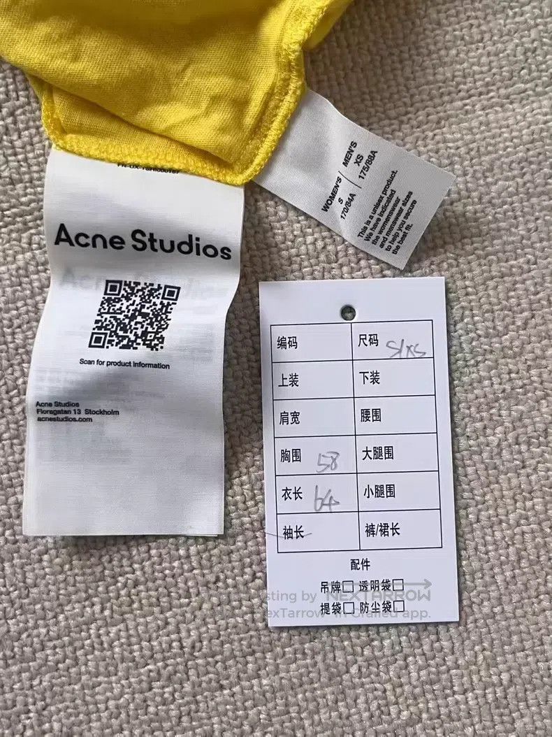 Acne Studios Acne Studios Logo on the chest, cotton plain knit short-sl Size US S / EU 44-46 / 1 - 5 Thumbnail