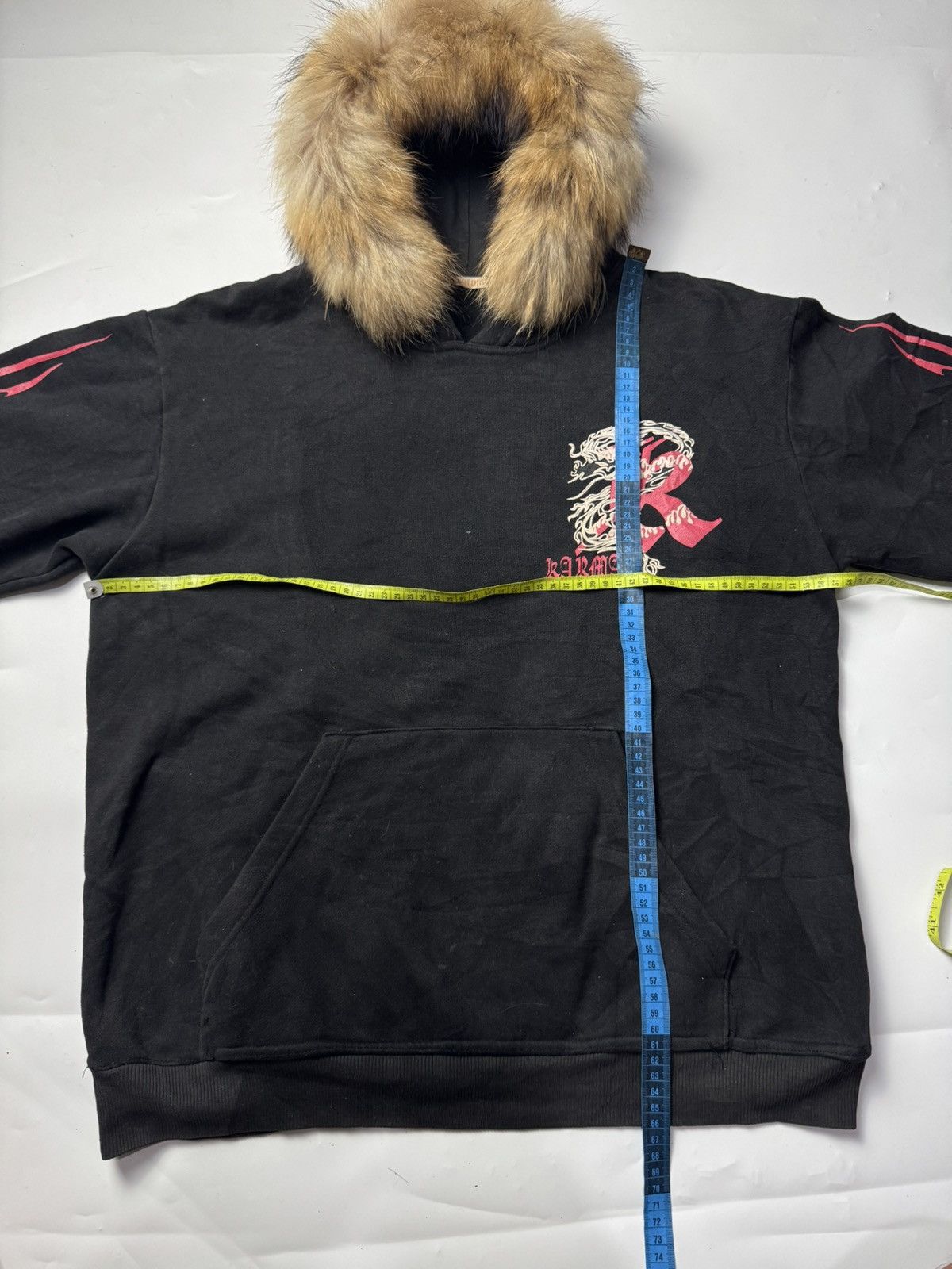 If Six Was Nine × Japanese Brand × Le Grande Bleu (L.G.B.) FUR HOODIE KARMA TRIBAL DRAGON Size US M / EU 48-50 / 2 - 8 Thumbnail