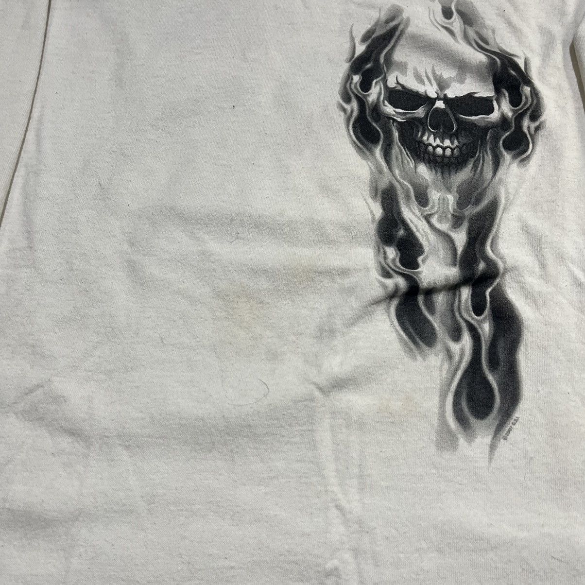 Vintage Vintage Y2K Skull Flames Longsleeve Shirt Grunge Skater Size US L / EU 52-54 / 3 - 6 Thumbnail