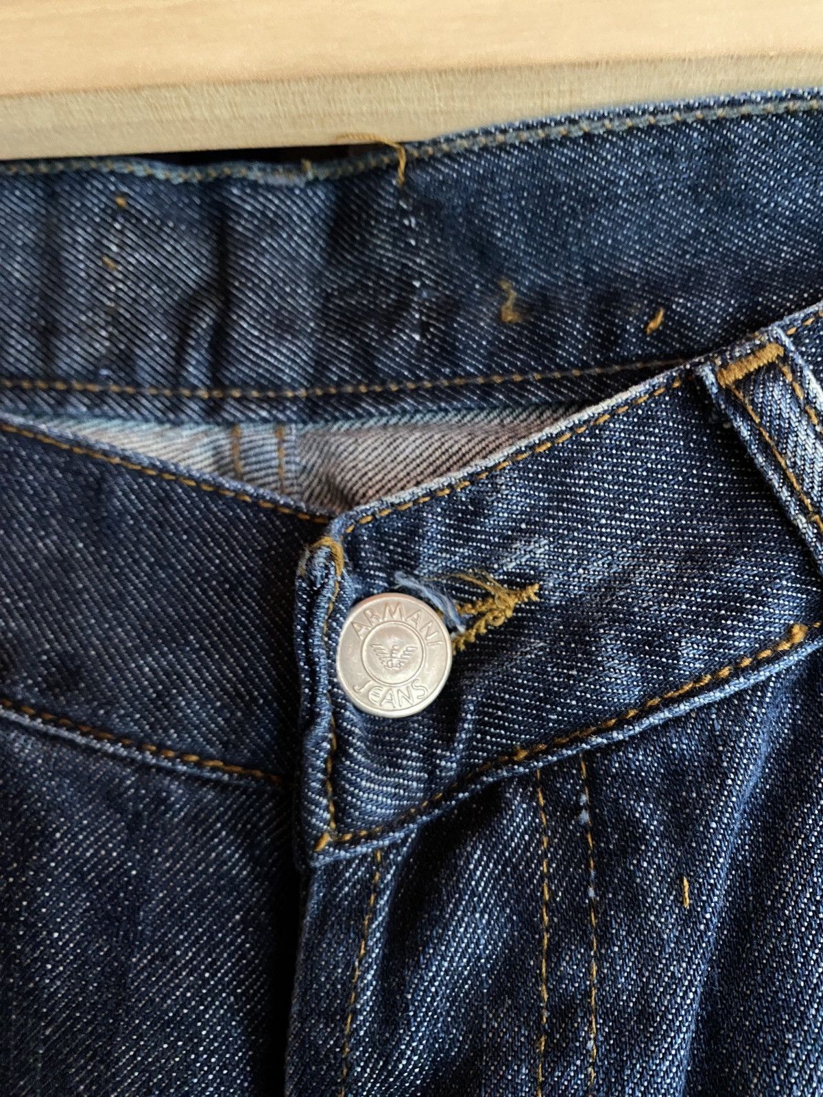 Armani VINTAGE ARMANI FLARED BIG LOGO DENIM JEANS Size 30" / US 8 / IT 44 - 8 Thumbnail