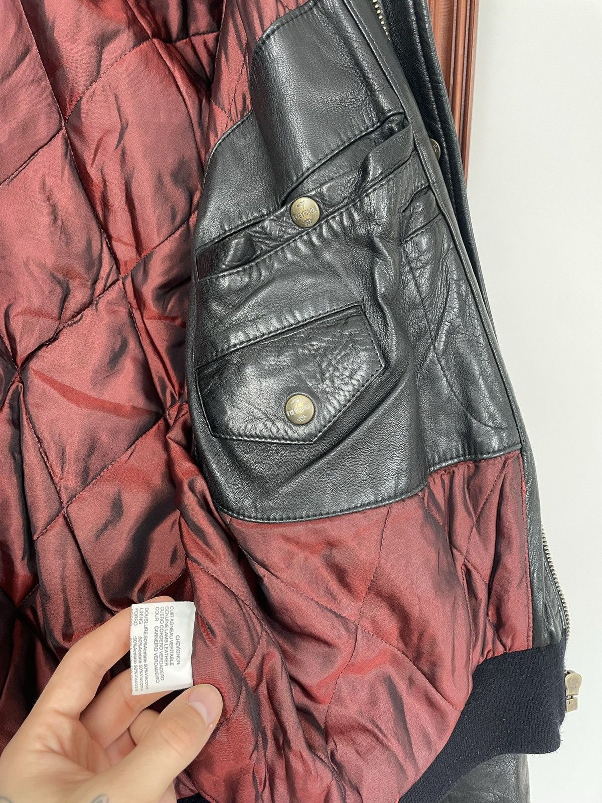 80s Vintage CHEVIGNON Aviator Leather Bomber Jacket Boxy