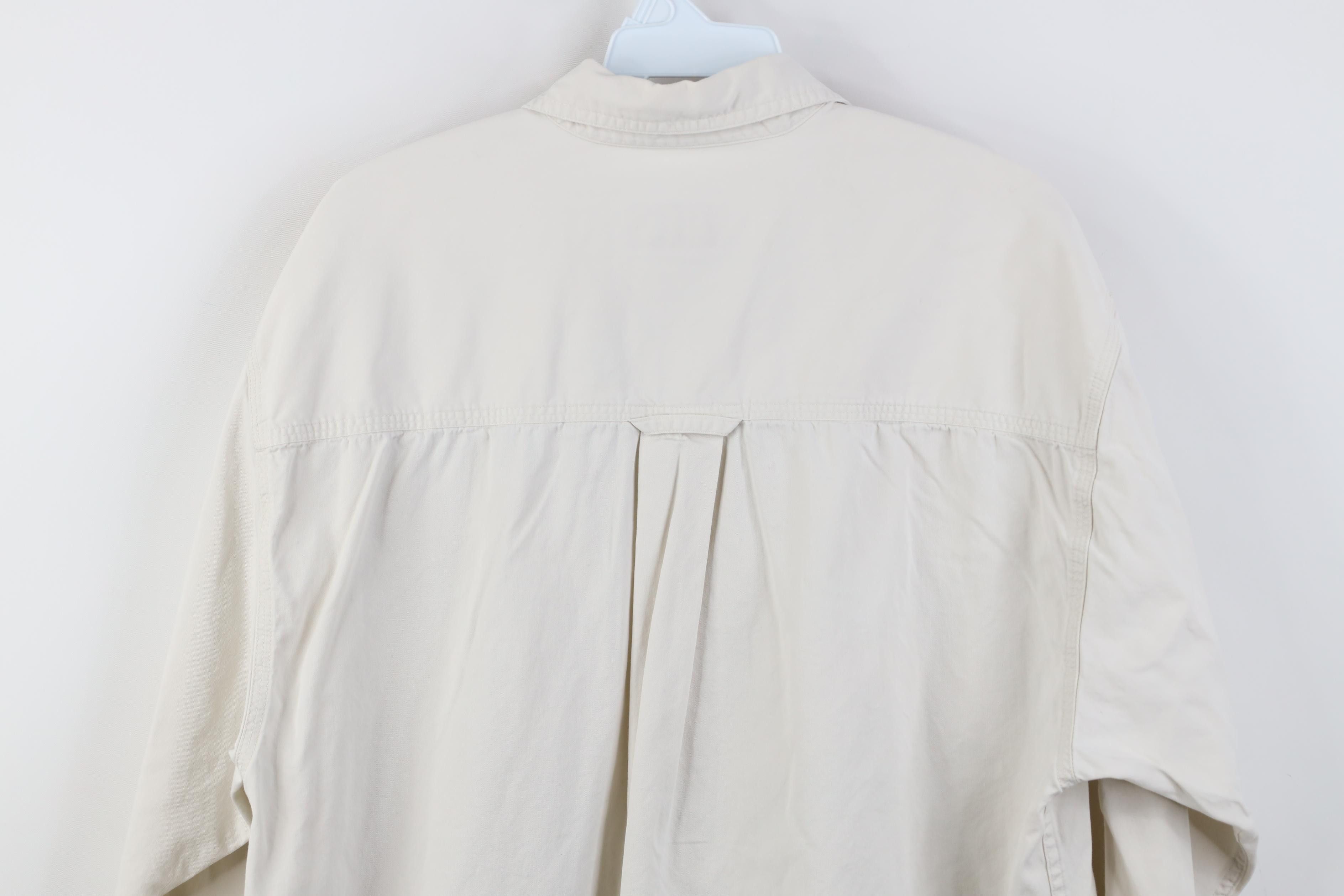 Eddie Bauer Vintage 90s Eddie Bauer Twill Collared Button Shirt Stone Size US M / EU 48-50 / 2 - 13 Thumbnail