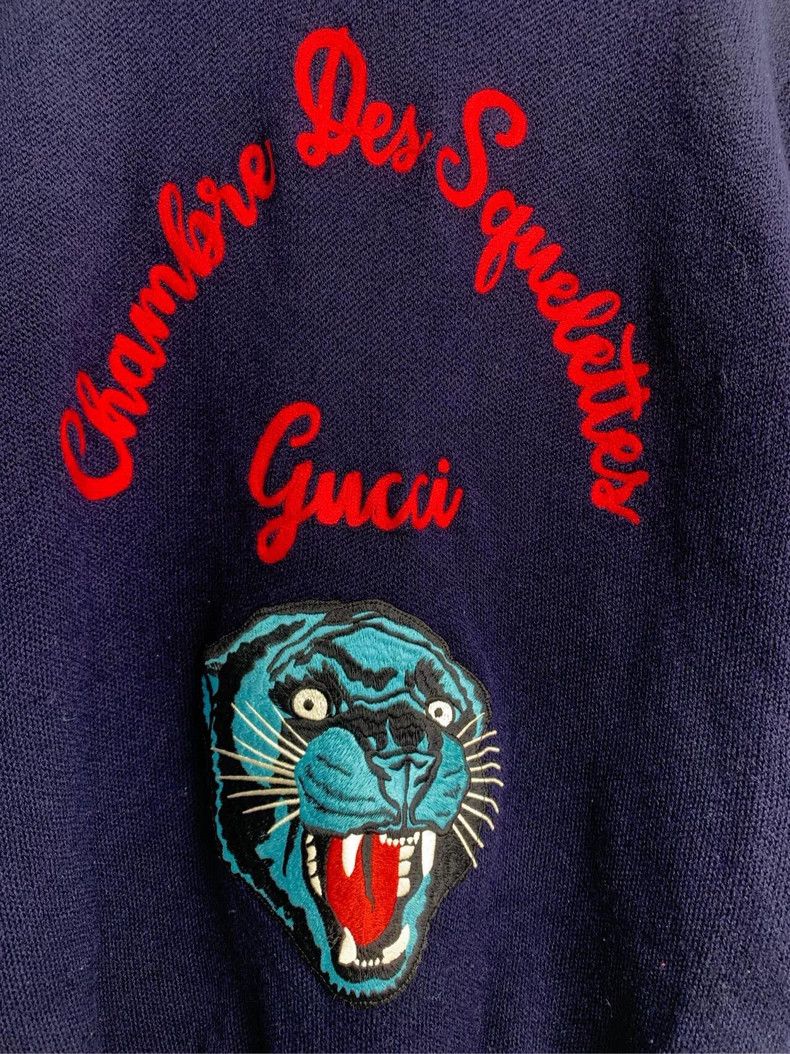 Gucci Gucci Tiger head embroidered navy blue sweater 2502-Nextarr Size US S / EU 44-46 / 1 - 6 Thumbnail