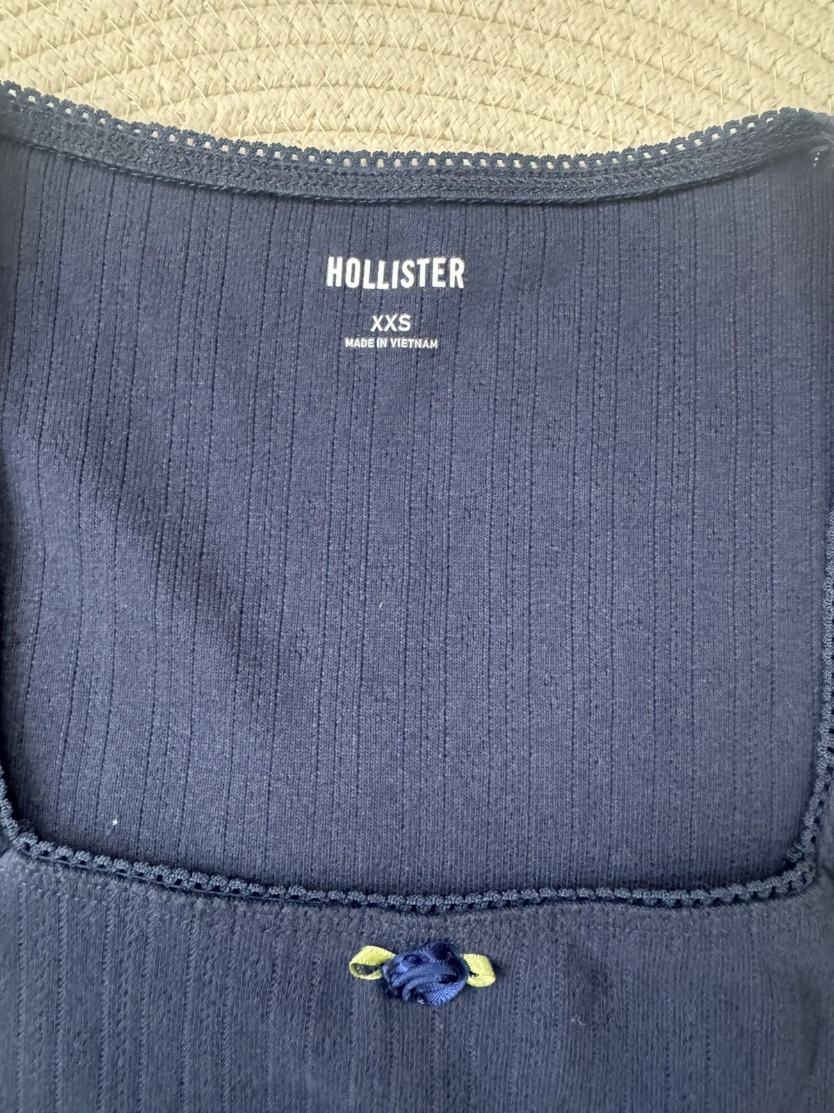 Hollister HOLLISTER Pointelle Square-Neck Top NAVY BLUE XXS Size XXS / US 00 / IT 34 - 4 Thumbnail