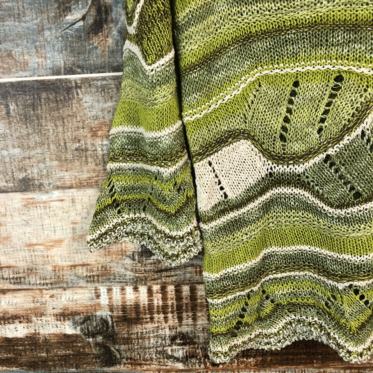 Homespun Knitwear × Japanese Brand DL Japan Art style vintage Green Knitwear #C524 Size S / US 4 / IT 40 - 15 Thumbnail