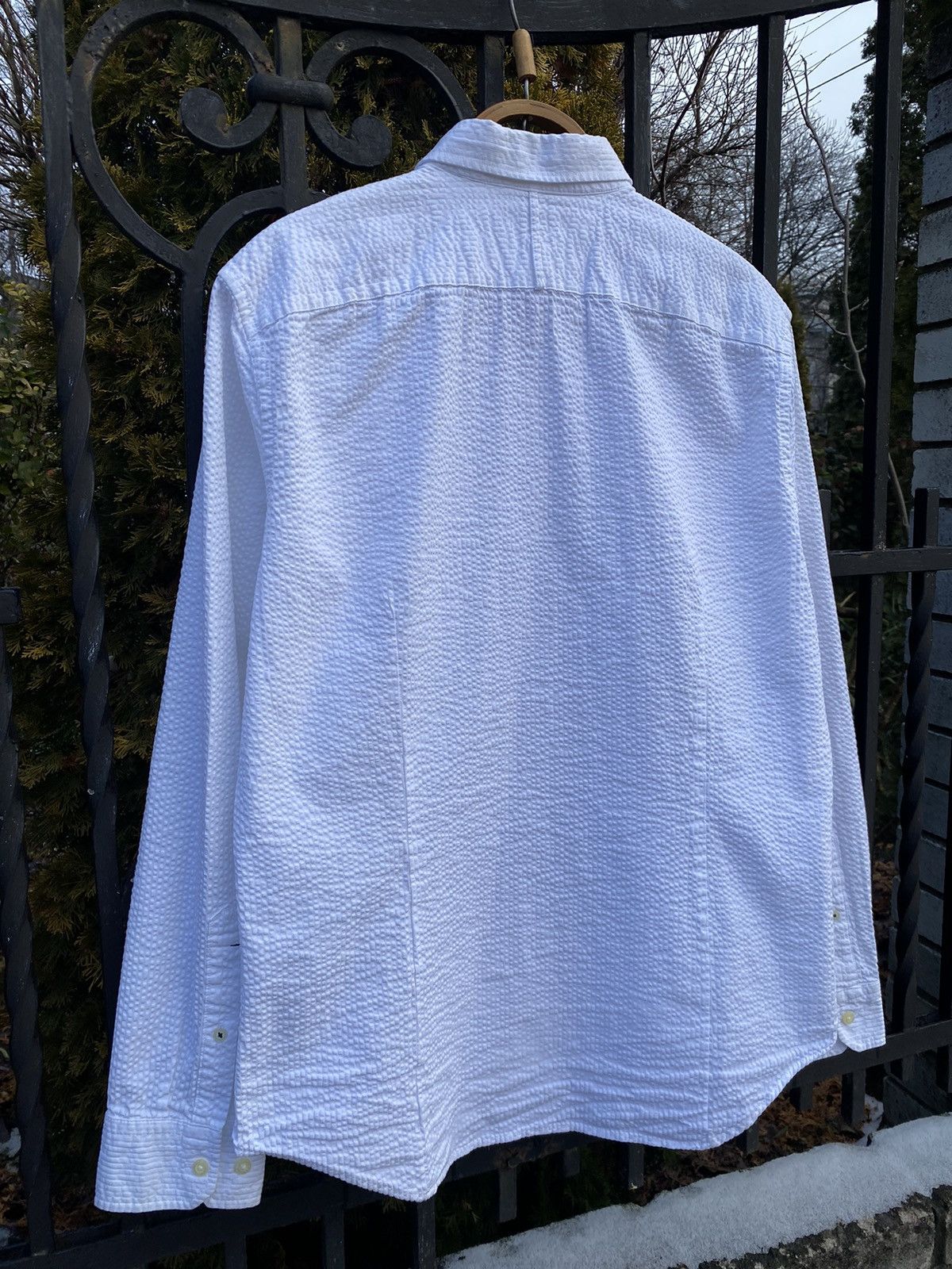Banana Republic × Vintage Vintage Banana Republic Seersucker Classic ButtonDown Shirt Size US L / EU 52-54 / 3 - 10 Thumbnail
