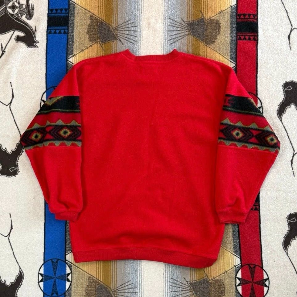 Bugle Boy VINTAGE Bugle Boy Sweatshirt Aztec Pattern Crew Neck Fleece Sweatshirt Size L Men 90s Red Size US L / EU 52-54 / 3 - 5 Thumbnail