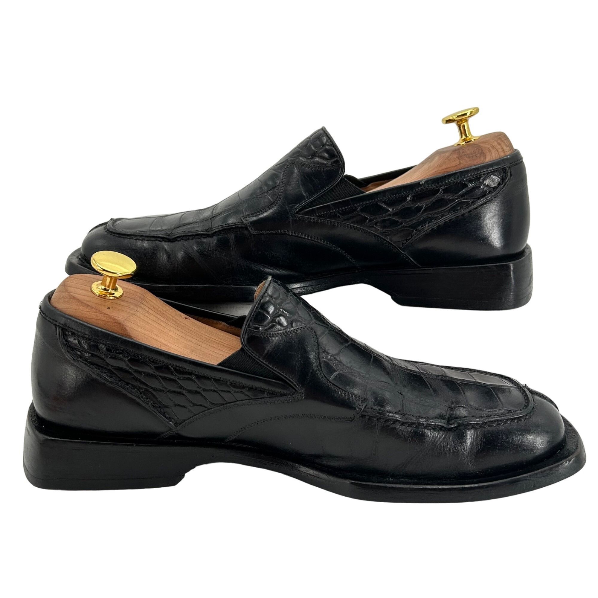 Mezlan Vintage Mezlan Exotic Black Alligator Dress Shoes Men 8 Loaf Size US 8 / EU 41 - 5 Thumbnail