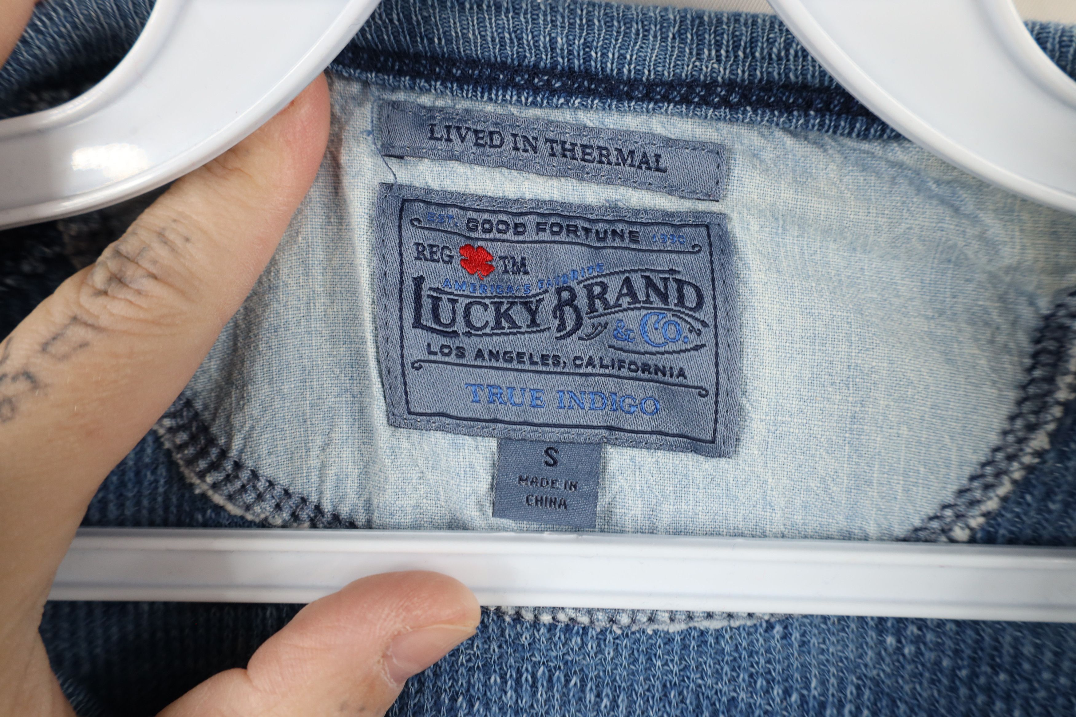 Lucky Brand × Vintage Vintage Y2K Lucky Brand Waffle Knit Long Sleeve T-Shirt Size US S / EU 44-46 / 1 - 6 Thumbnail