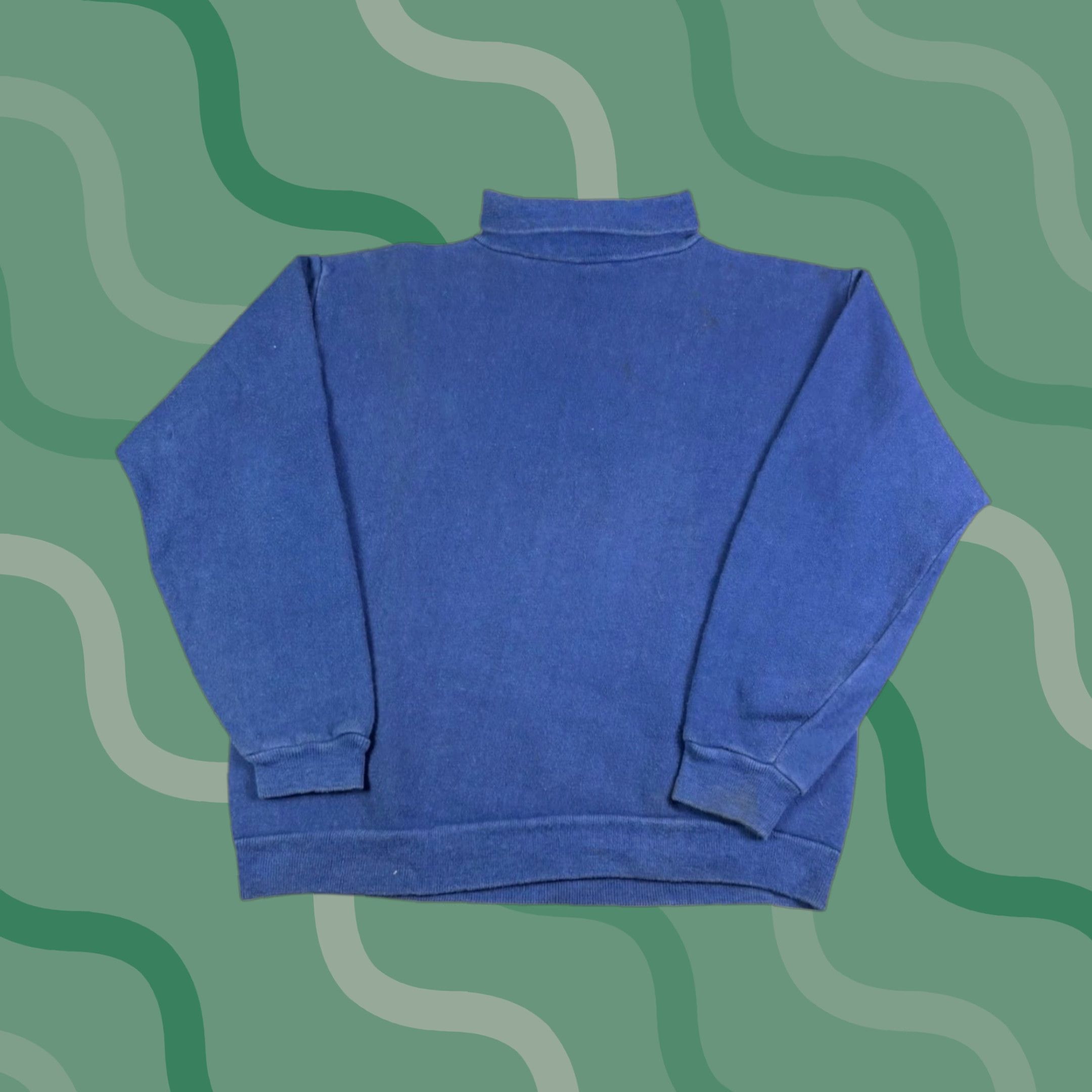 Vintage VINTAGE Big Murph Sweatshirt Mens M Blue Long Sleeve Mock Neck Pullover Self-Brand 1990s Sportswear Casual Size US M / EU 48-50 / 2 - 1 Thumbnail