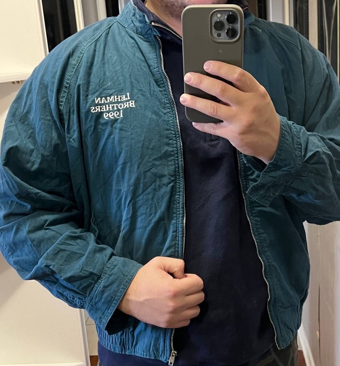Vintage Vintage 90s Lehman Brothers 1999 Bank Jacket Full Zip Y2K Size US L / EU 52-54 / 3 - 9 Thumbnail