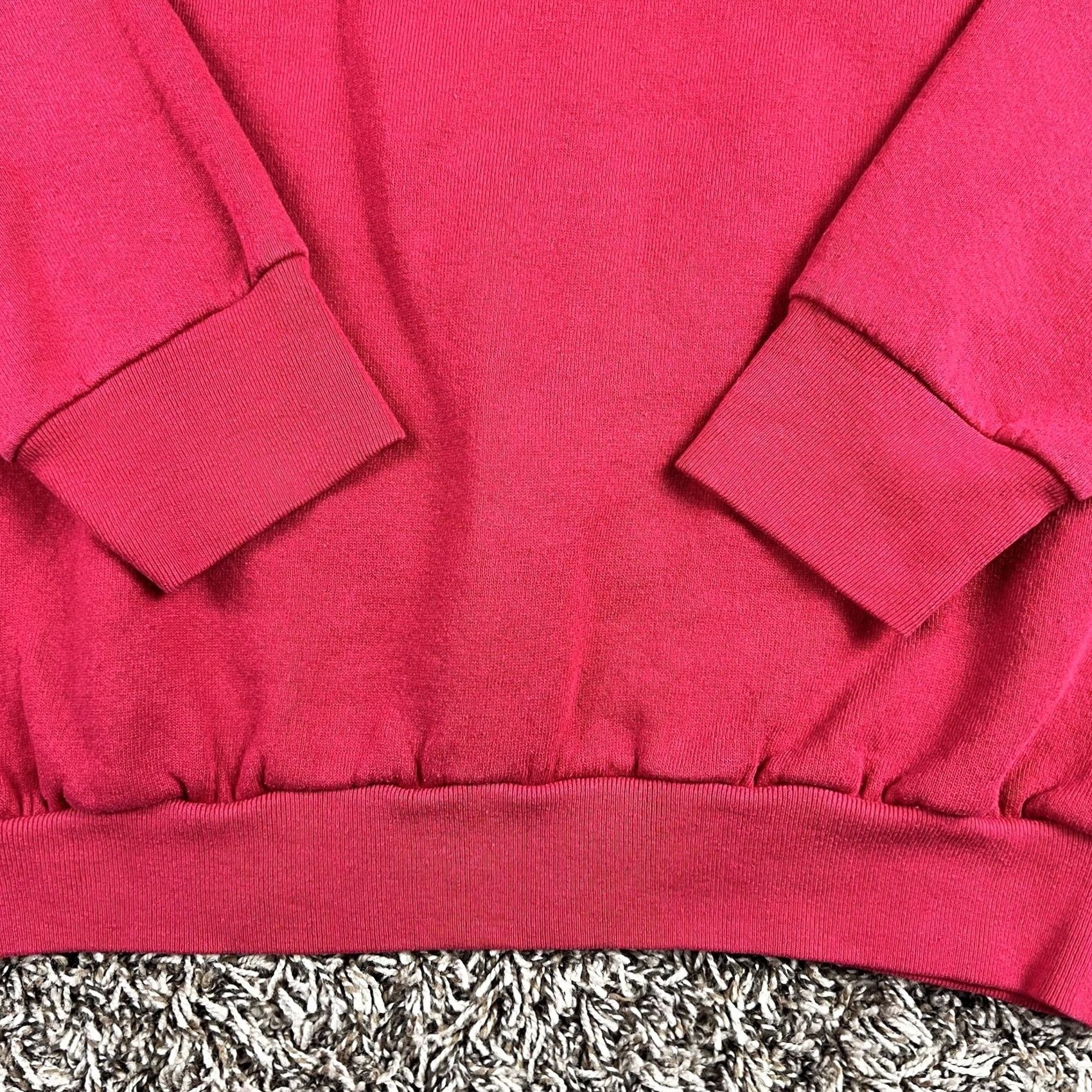 Fruit Of The Loom VINTAGE Fruit of the Loom Sweatshirt Dark Pink Crewneck 50/50 Large Unisex Adults 90s Vintage Mens Womens Size US L / EU 52-54 / 3 - 4 Thumbnail