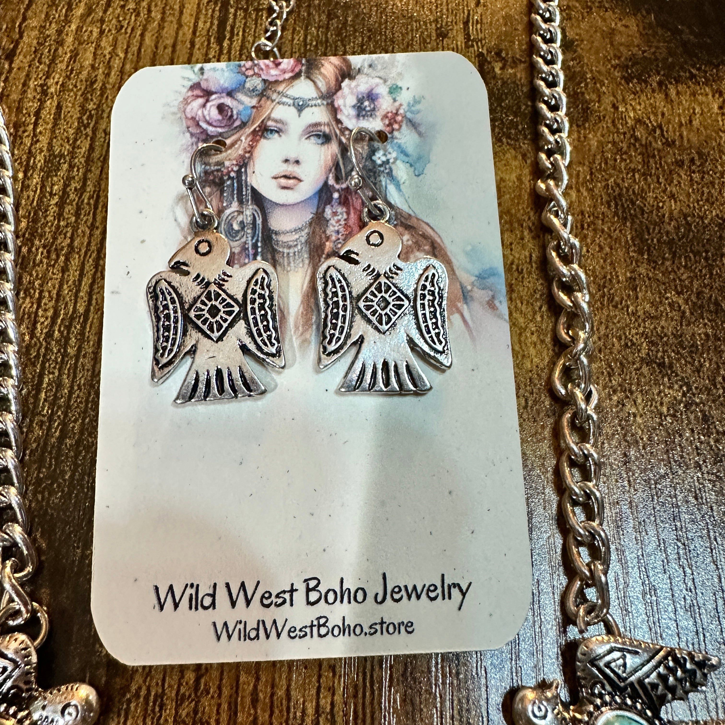 Other Tritone Metal Native Thunderbird Necklace and Earrings Set Size ONE SIZE - 3 Thumbnail