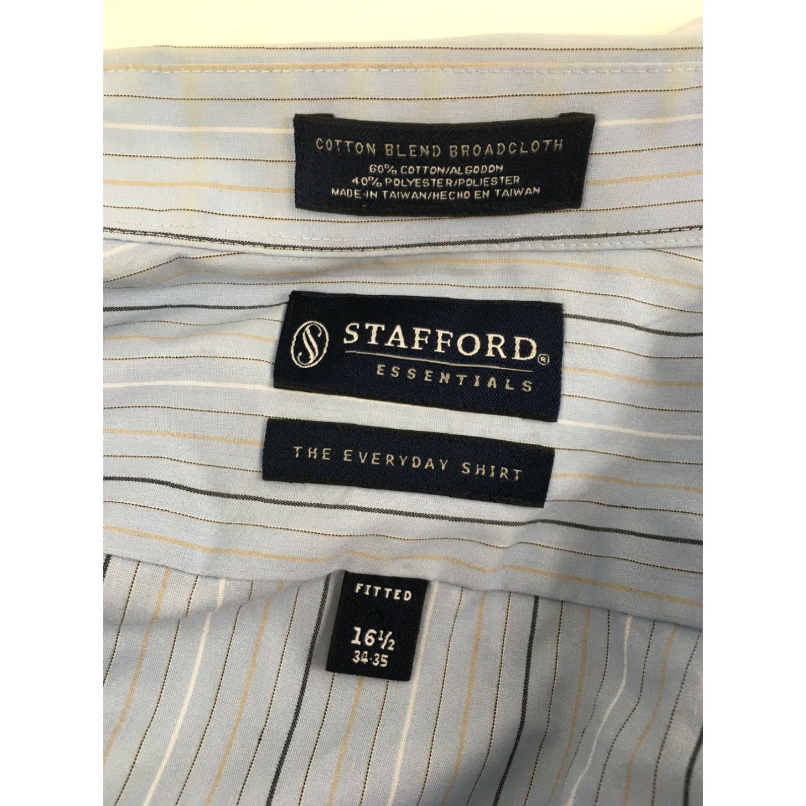 Stafford Stafford Essentials Shirt Men Size 34/35 Fitted Button Up Long Sleeve Stripes Size US S / EU 44-46 / 1 - 6 Thumbnail