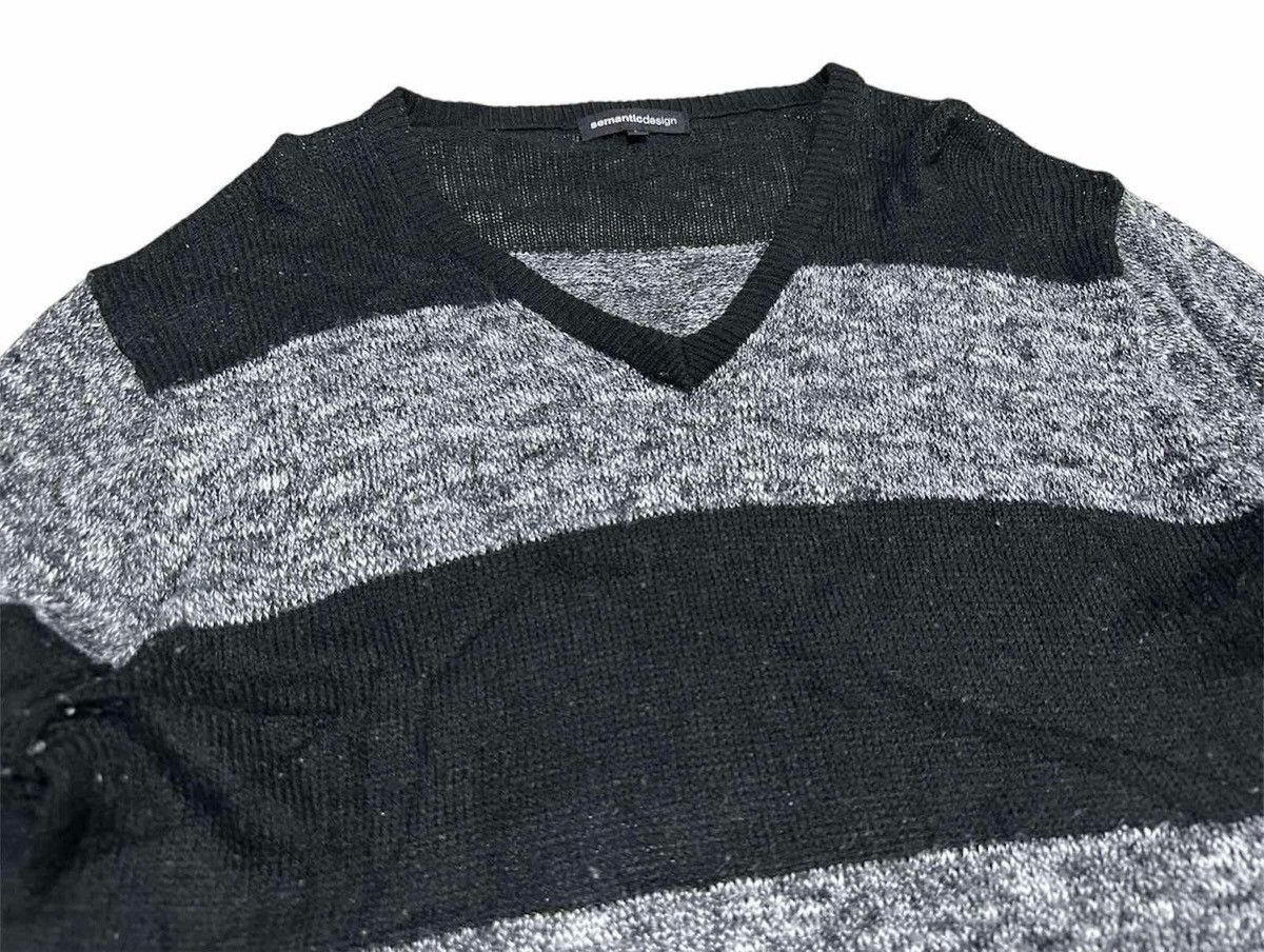 Japanese Brand 🔥Y2K Vintage Semantic Designs Striped Mohair Knit Sweater Size US L / EU 52-54 / 3 - 3 Thumbnail