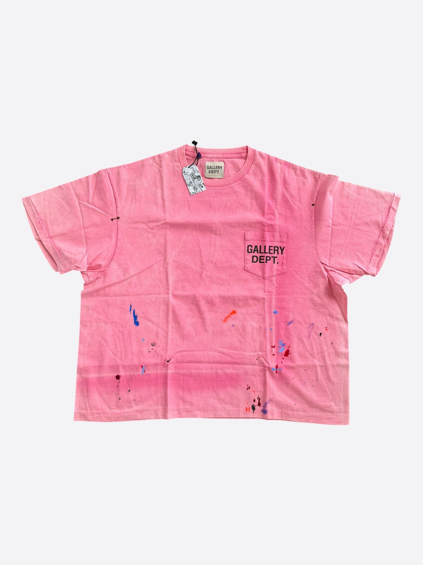 Gallery Dept Pink Paint Splatter Logo T-Shirt