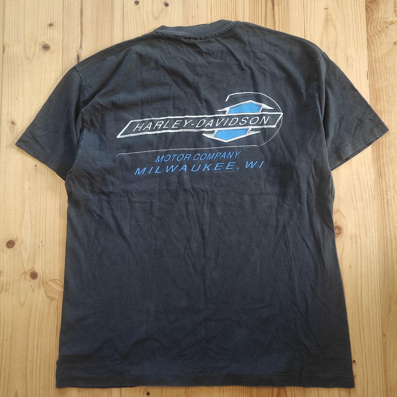 Hanes Rare vintage 93' Harley Davidson T-shirt Made in USA Size US XL / EU 56 / 4 - 2 Thumbnail