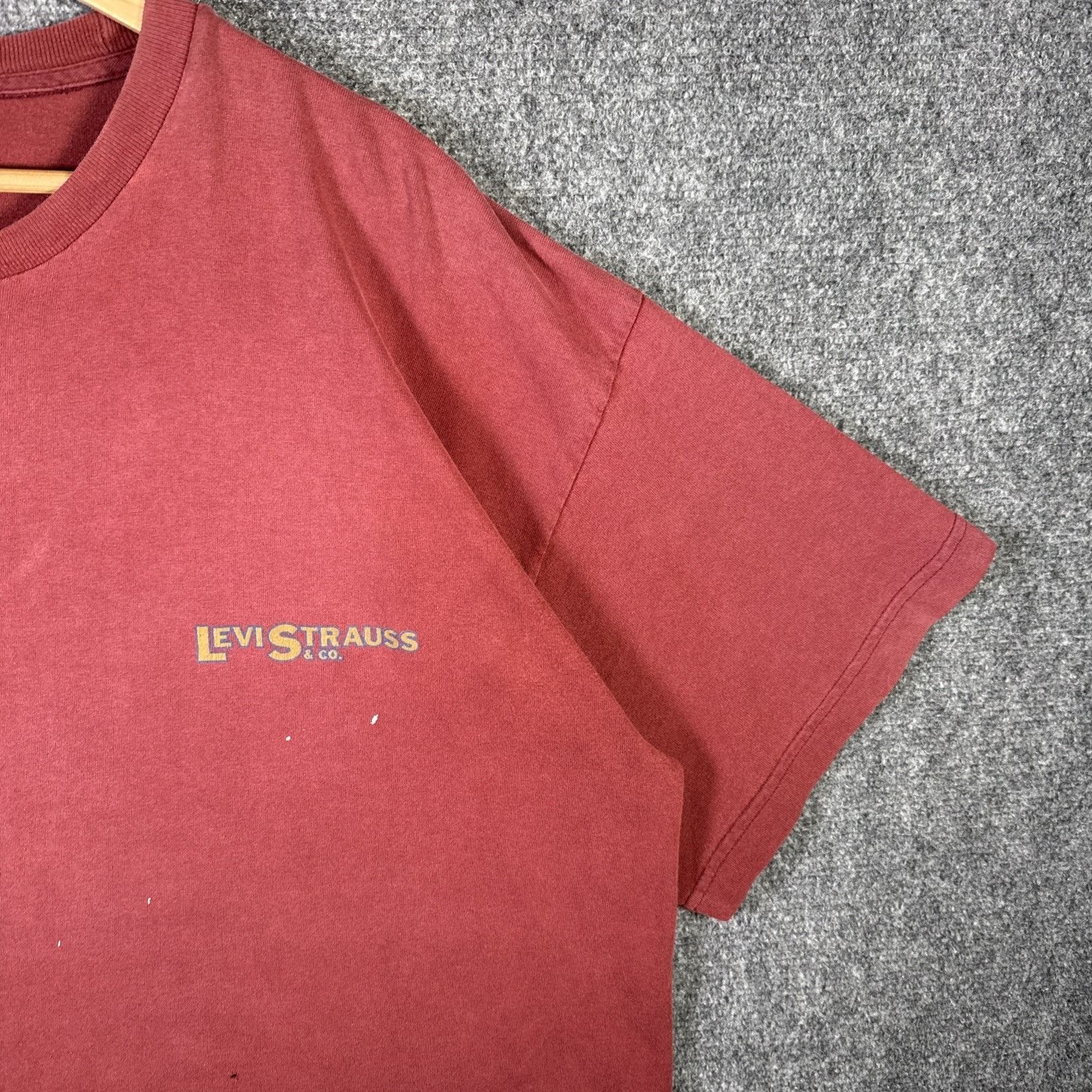 Levi's Vintage Levis Shirt Mens XL Red 90s Jeans Denim Faded Size US XL / EU 56 / 4 - 3 Thumbnail