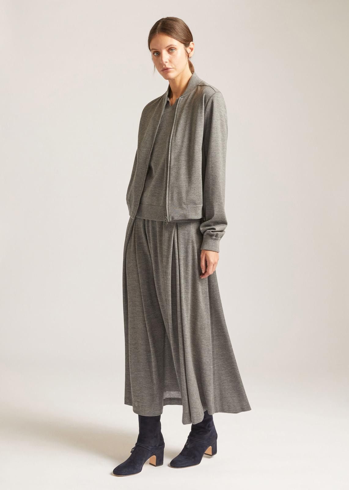 Loro Piana o1srvl11e1224 Guastalla Cashmere Silk Skirt in Grey Size 28" / US 6 / IT 42 - 2 Thumbnail
