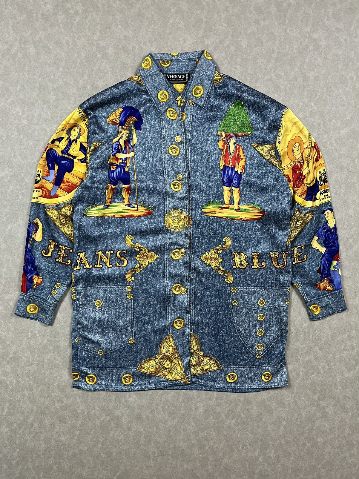 Versace Jeans Couture 90s Versace blue jeans silk Size US M / EU 48-50 / 2 - 1 Thumbnail
