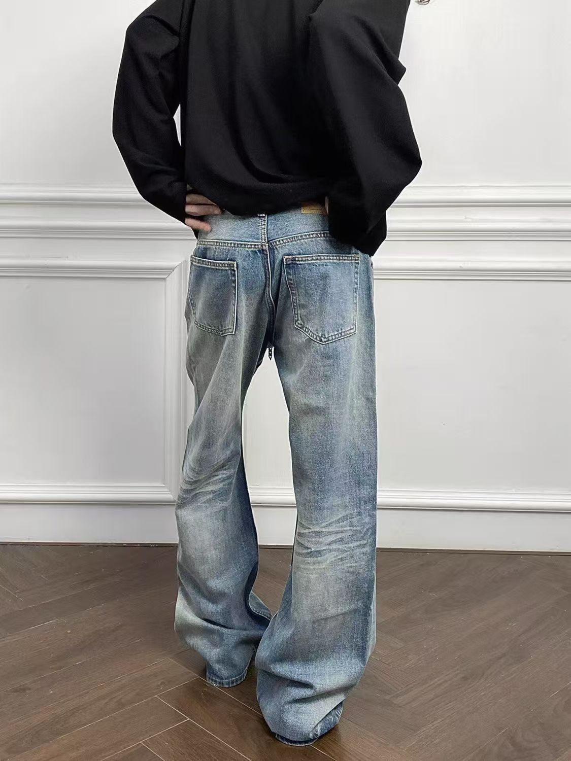 Vintage Men's blue washed vintage flared jeans y2k Size US 32 / EU 48 - 4 Thumbnail