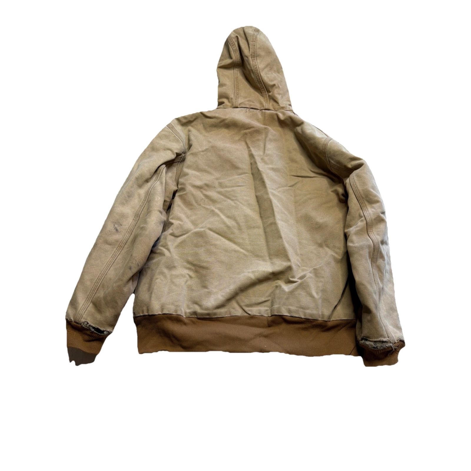VINTAGE Carhartt Jacket Woman L Brown Y2K Sandstone Active Quilt Lined Distressed WJ130