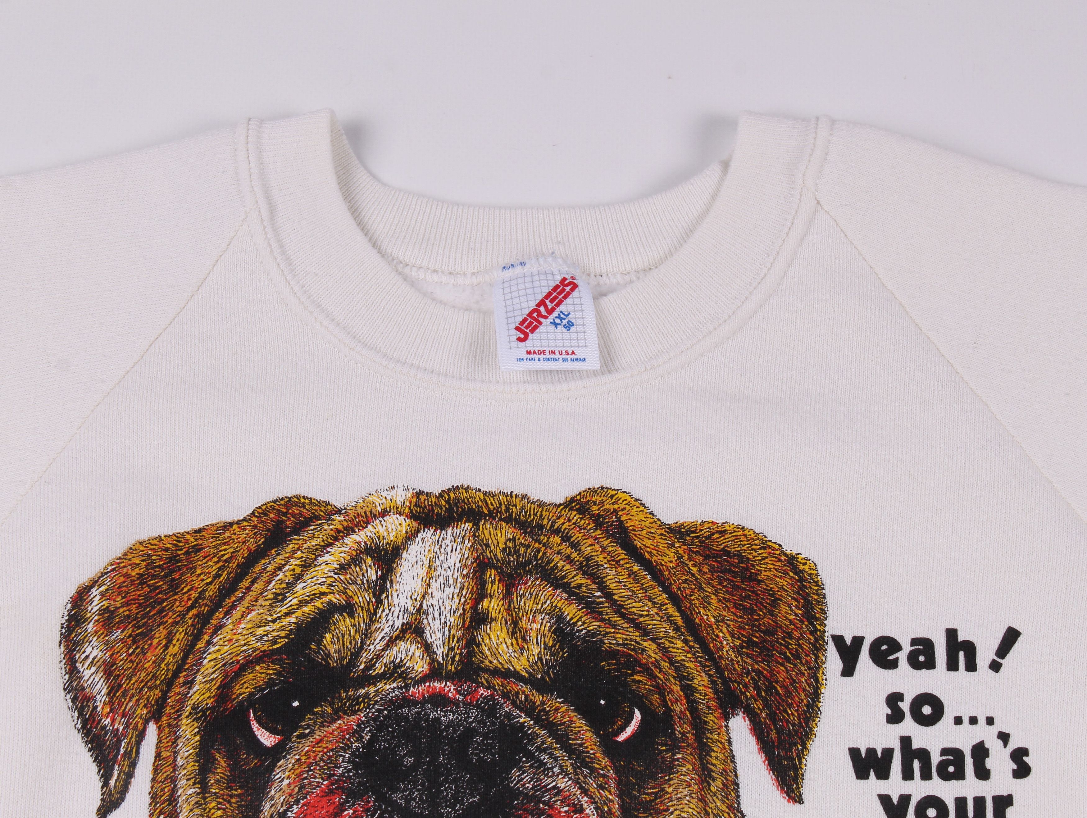 Jerzees Vintage Jerzees Bulldog Printed Funky Sweatshirt Size US XXL / EU 58 / 5 - 2 Thumbnail