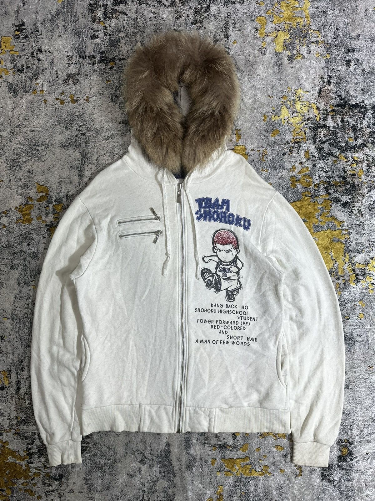 Beauty Beast RARE SLAM DUNK TEAM SHOHOKU HANAMICHI SAKURAGI FUR ZIPHOODIE Size US M / EU 48-50 / 2 - 1 Thumbnail