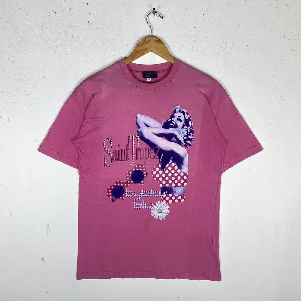 Byblos BYBLOS Blu Saint Tropez Graphic Faded Tee Made In Italy Size US M / EU 48-50 / 2 - 2 Thumbnail