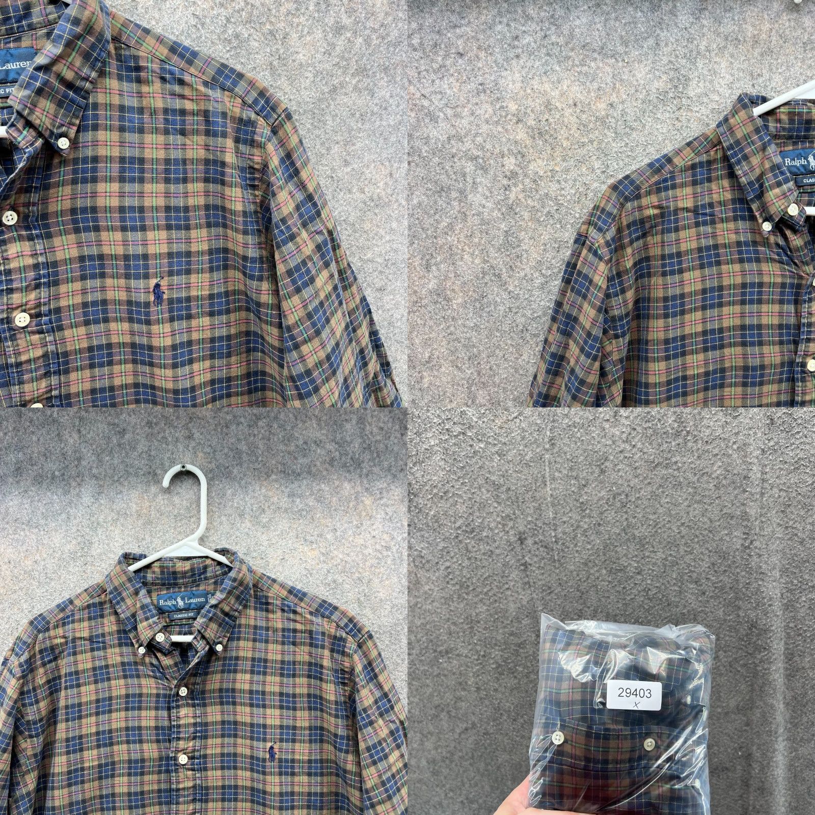 Ralph Lauren VINTAGE Ralph Lauren Shirt Mens L Brown Plaid Button-Down Classic Preppy Size US L / EU 52-54 / 3 - 8 Thumbnail