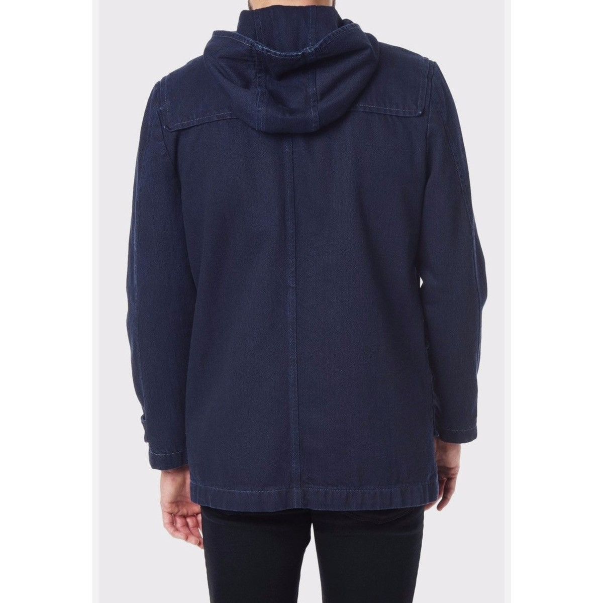 7 For All Mankind 7 For All Mankind Hooded Denim Toggle Coat in Indigo Blue Size US M / EU 48-50 / 2 - 2 Thumbnail