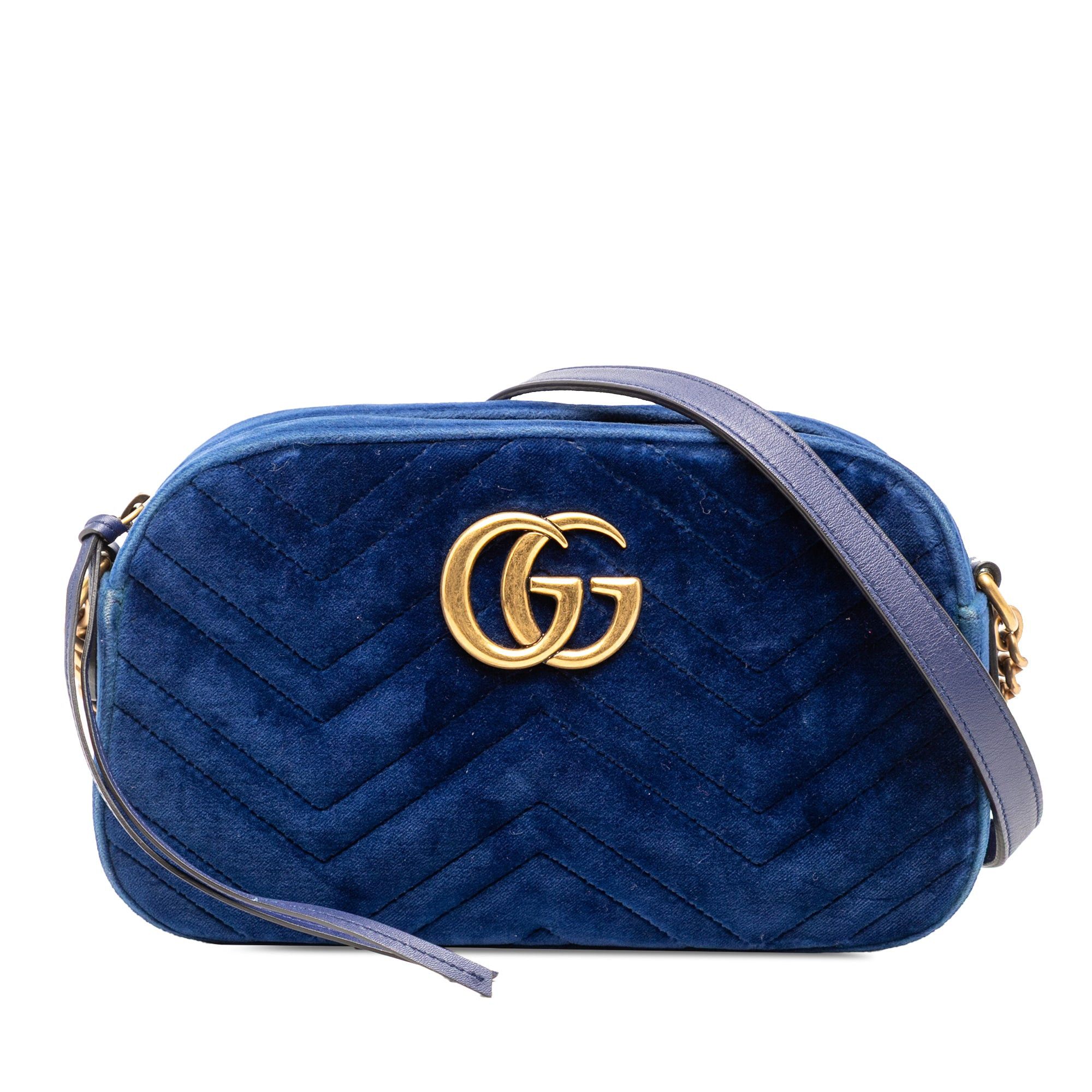 Gucci Small GG Marmont Matelasse Velvet Crossbody Size ONE SIZE - 1 Thumbnail