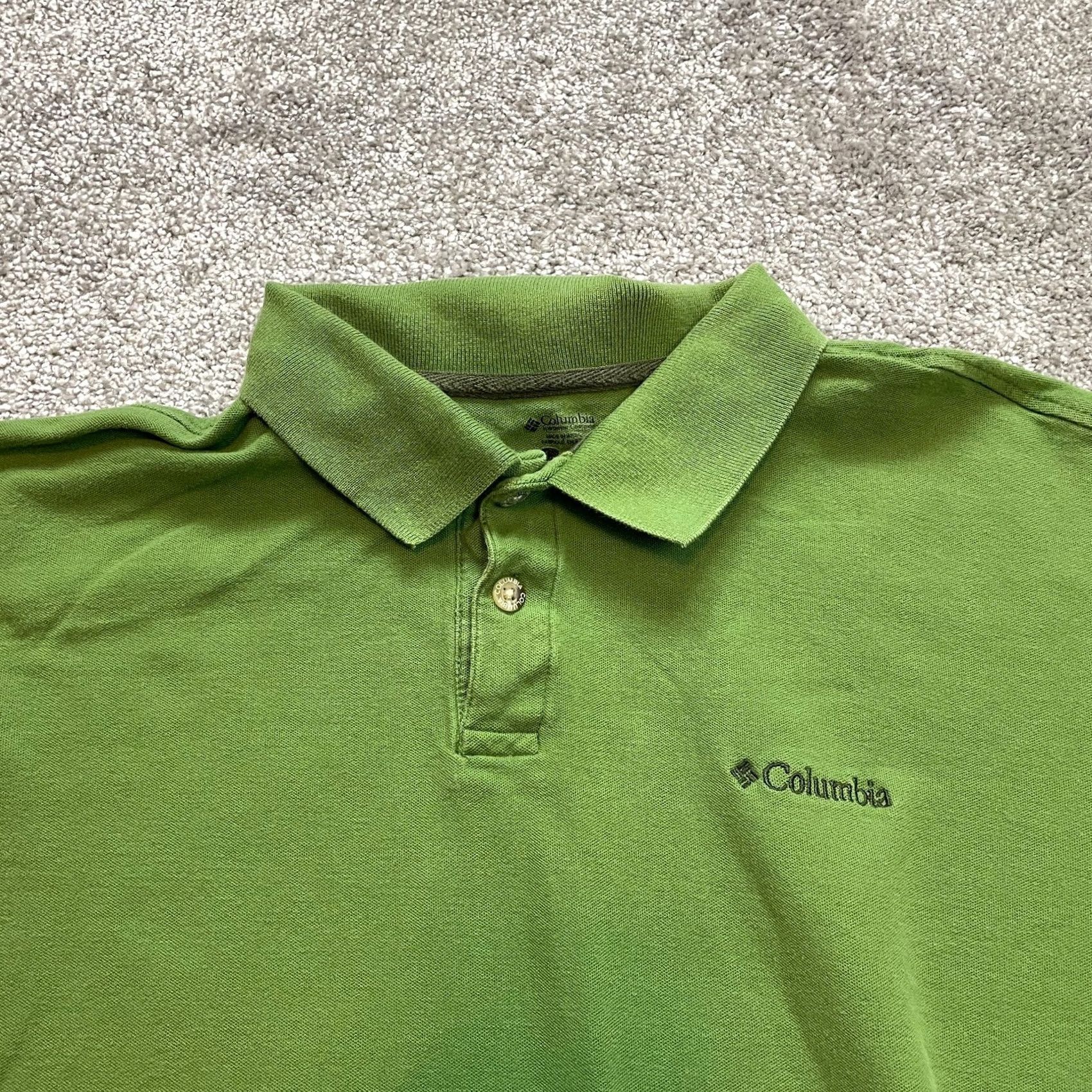 Vintage Columbia Polo Shirt Mens Large Green Cotton Golf Preppy Chest Logo Collar Shirt Short Sleeve Casual Size US L / EU 52-54 / 3 - 2 Thumbnail