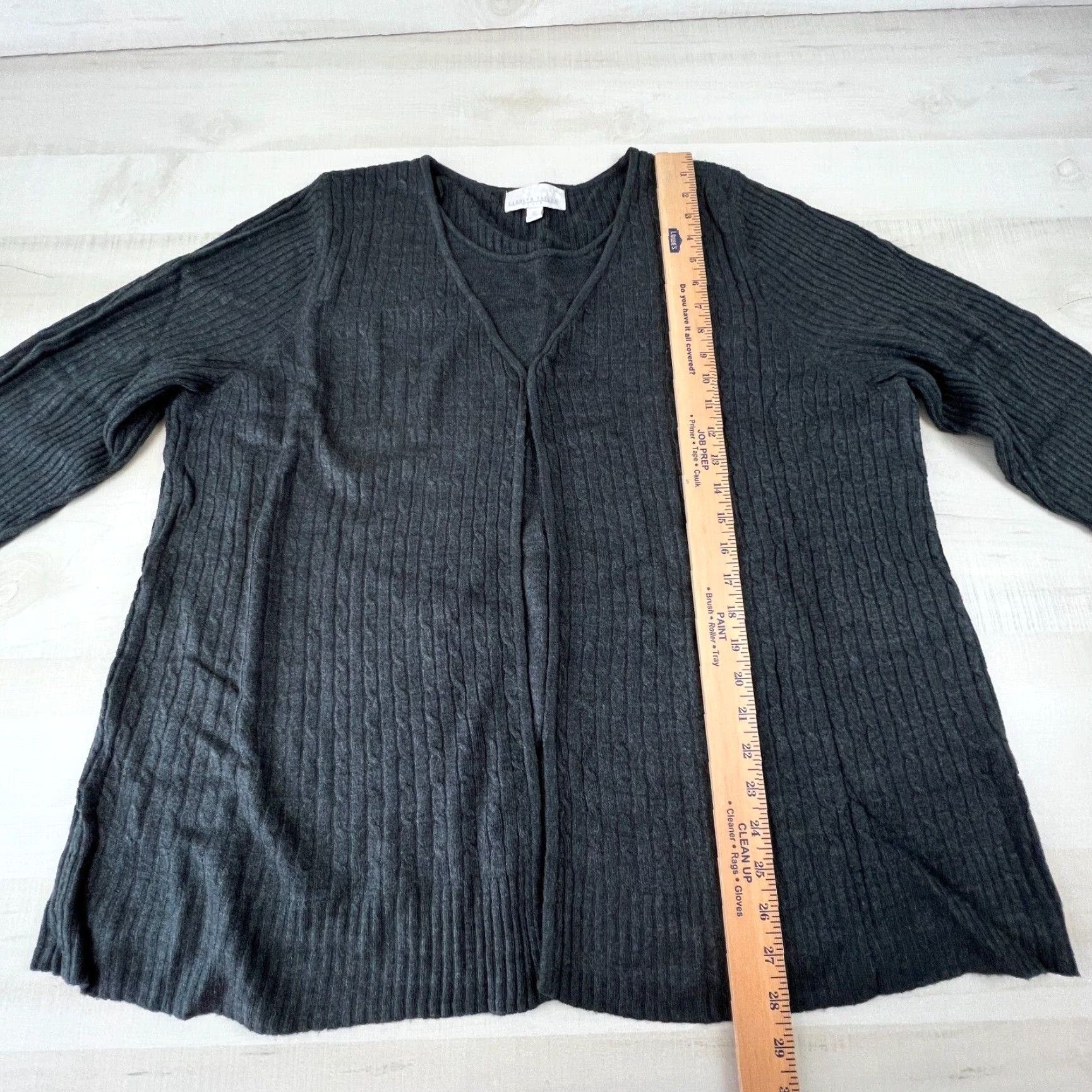 Vintage Carolyn Taylor Women's 2X Gray Pullover Sweater Long Sleeve Acrylic Knit Size XXL / US 16-18 / IT 52-54 - 7 Thumbnail