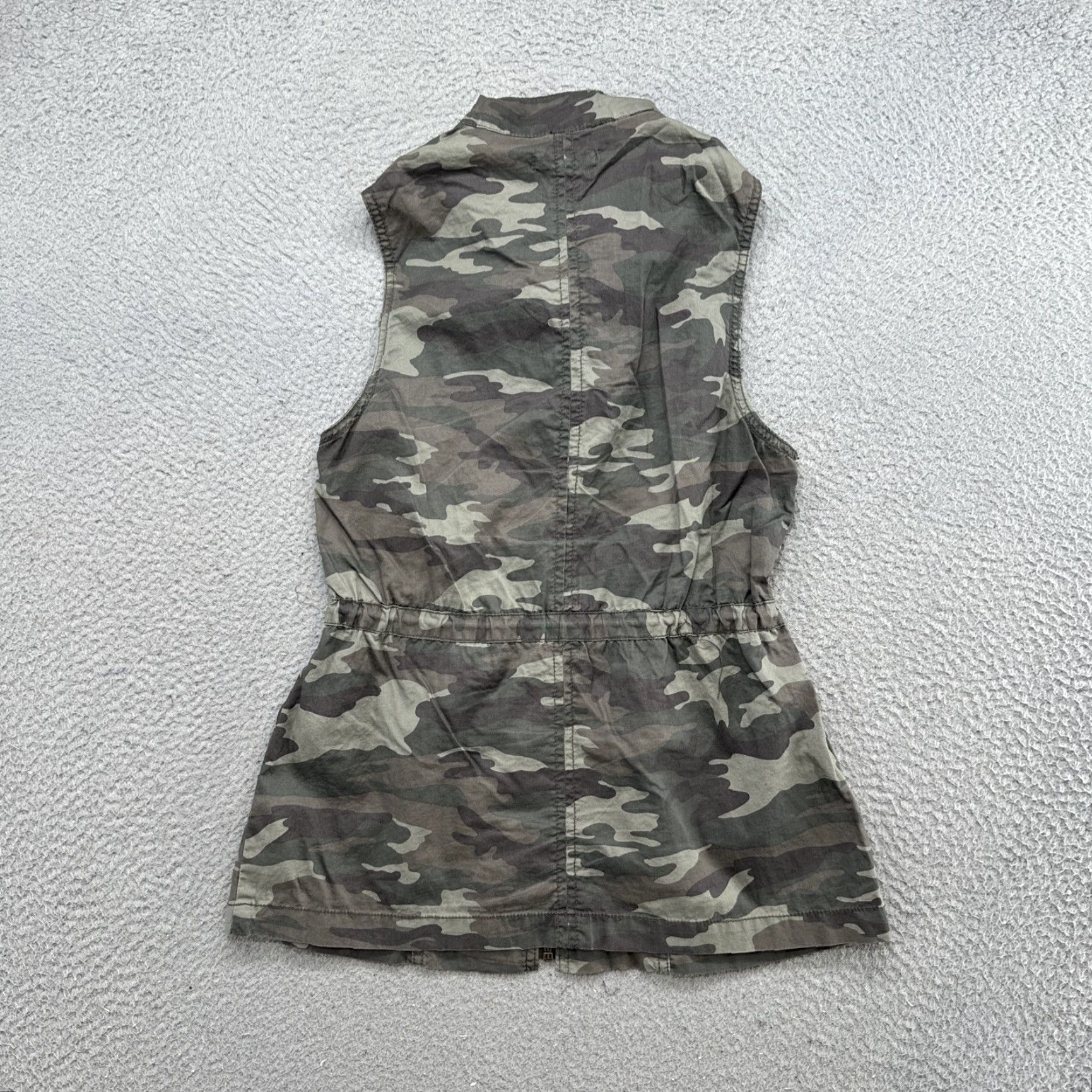 Vintage Maurices Vest Camouflage Cotton Canvas Zip Front Pockets Women’s XS Lightweight Summer/ Fall Basic Jacket Sleeveless Adult Womens Size XS / US 0-2 / IT 36-38 - 7 Thumbnail