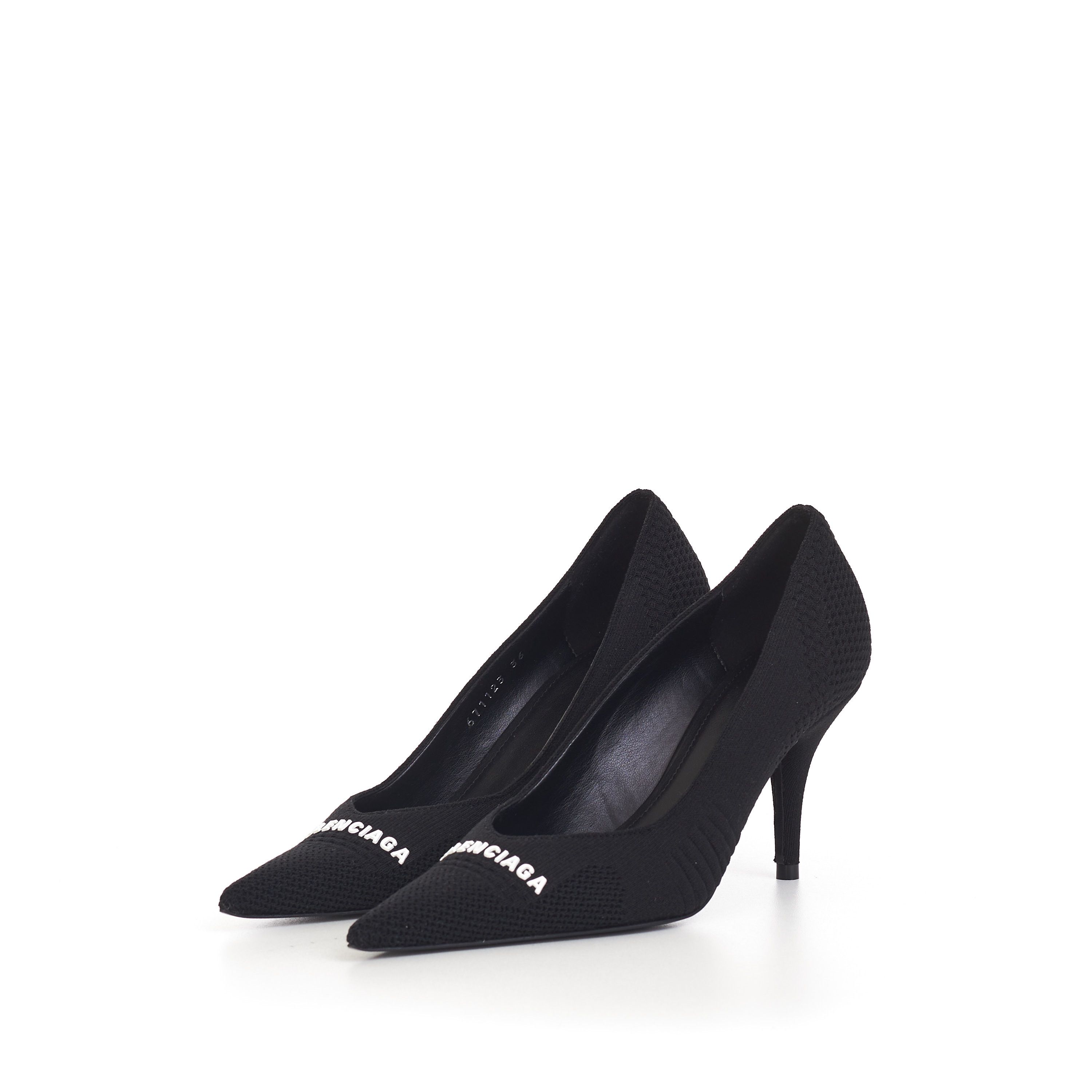 Balenciaga Knife Pumps In Black Textured Knit with Balenciaga logo Size US 6 / IT 36 - 4 Thumbnail