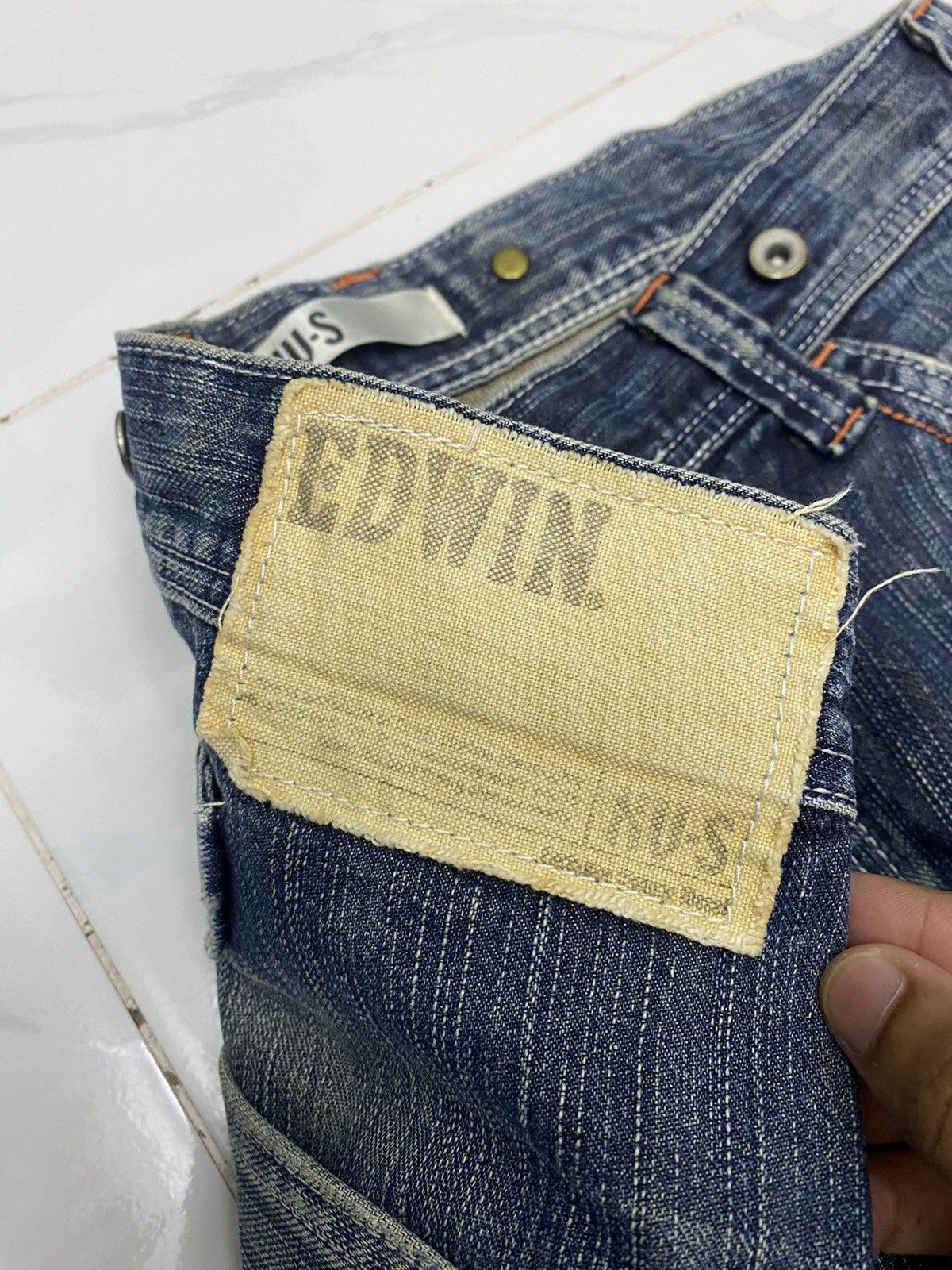 Hysteric Glamour × Japanese Brand EDWIN XV-S CARPENTER BAGGY DISTRESSED DENIM JEANS Size US 33 - 7 Thumbnail
