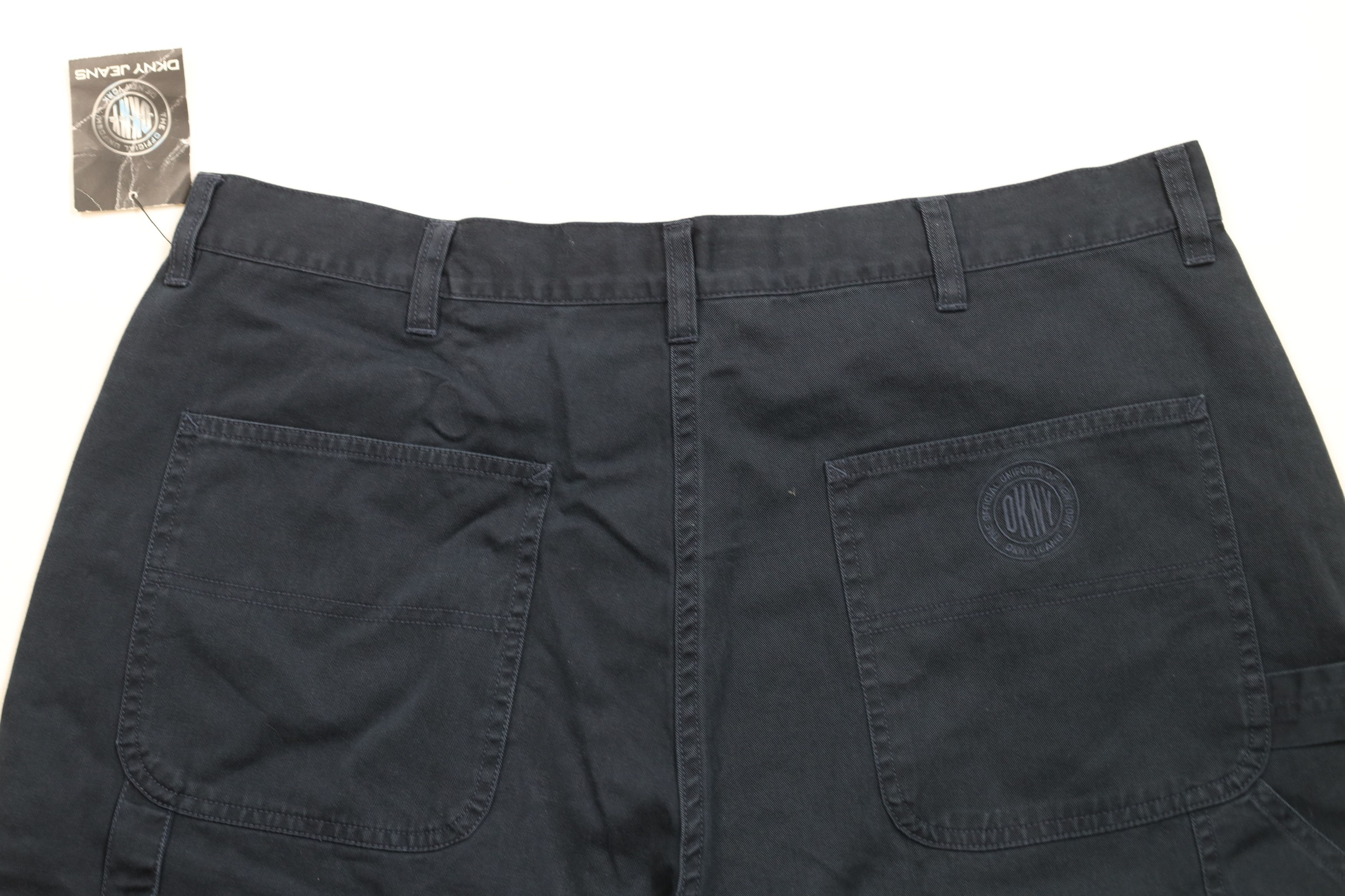 Deadstock Vintage 90s DKNY Baggy Dungaree Chino Shorts Blue