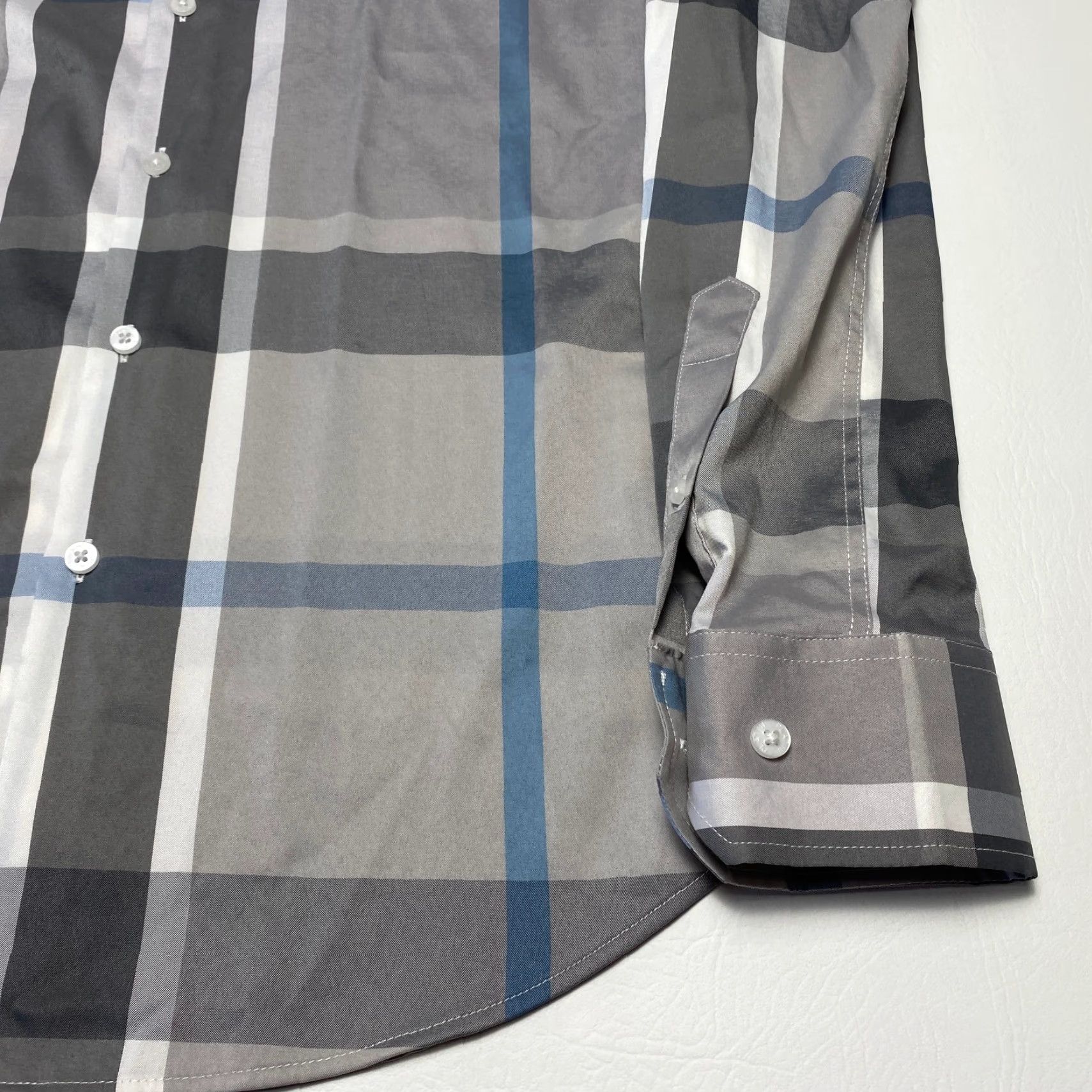 Cougar Platini Mens Shirt Button-Up Long Sleeve Plaid Gray Blue Cougar Button Up Shirt M Size US M / EU 48-50 / 2 - 4 Thumbnail