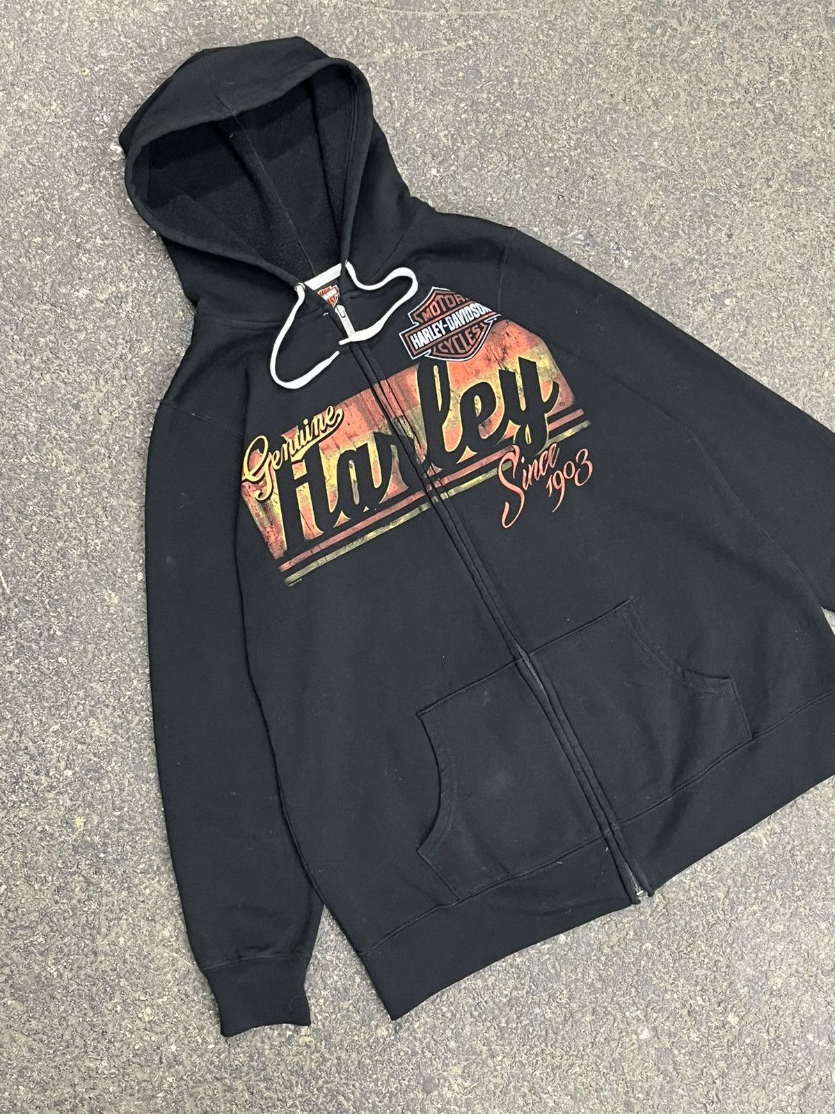 Harley Davidson × Vintage Harley Davison vintage black zip up streetwear hype rare y2k Size US XL / EU 56 / 4 - 2 Thumbnail