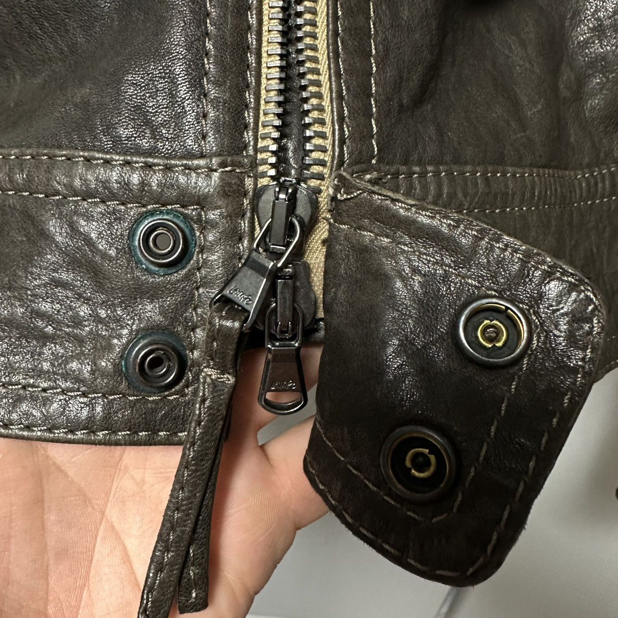 Leather Le Sentier Leather Jacket Luxury Vintage Rare Moto Size L / US 10 / IT 46 - 6 Thumbnail