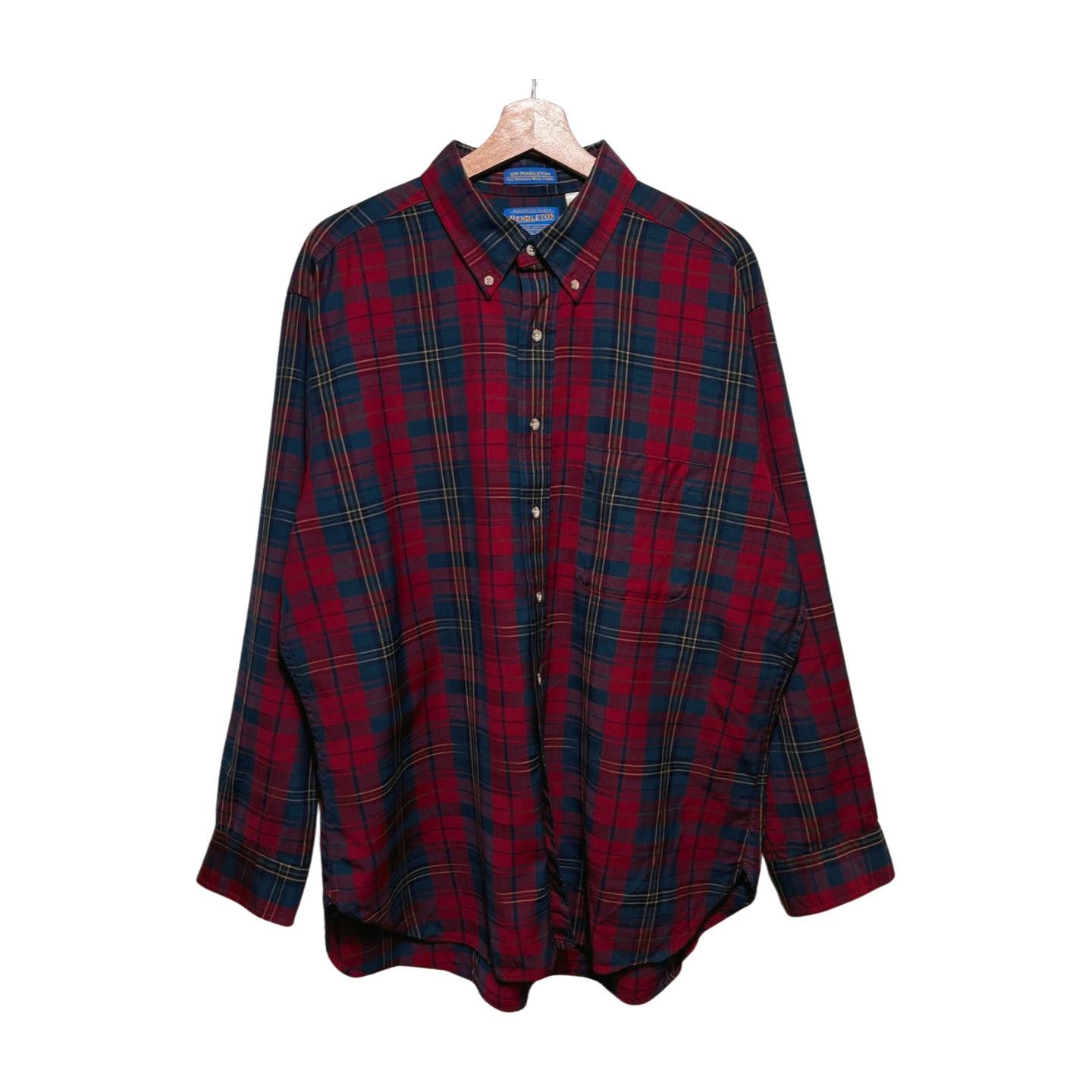 Pendleton × Vintage Vintage 90s Sir Pendleton Plaid Wool Button Shirt Size XL Size US XL / EU 56 / 4 - 2 Thumbnail