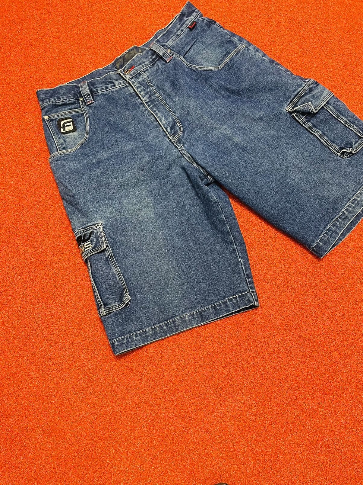 Fubu × Vintage Fubu Jeans Mens Cargo Dark Wash Denim Baggy Hip Hop Size US 38 / EU 54 - 4 Thumbnail