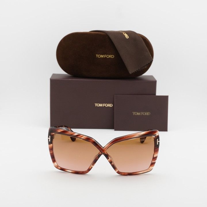 Tom Ford Tom Ford Fiore FT1195 54F Sunglasses Red Havana Cat Eye Size ONE SIZE - 10 Thumbnail