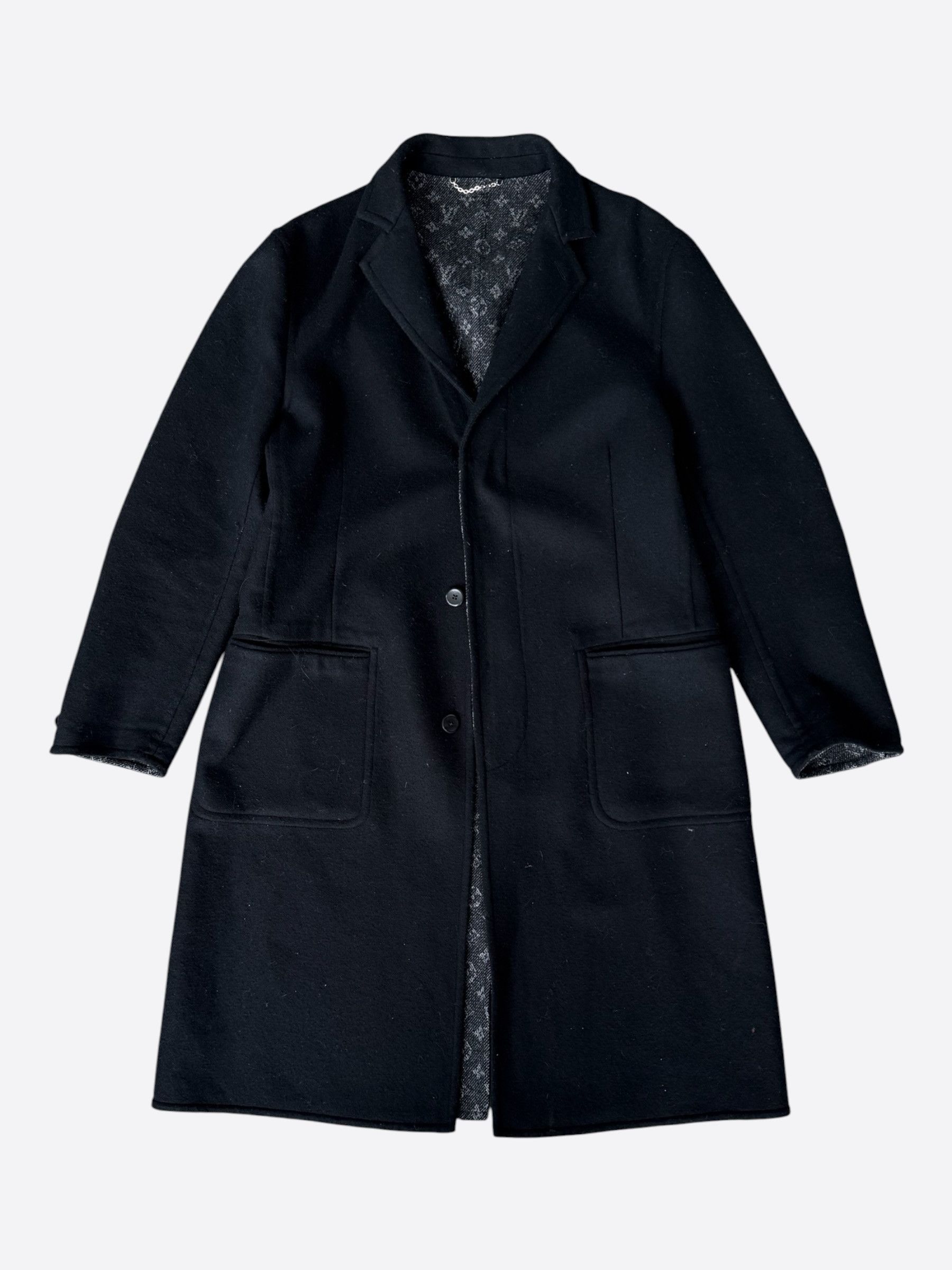 Louis Vuitton Louis Vuitton Black Wool Peacoat Size US M / EU 48-50 / 2 - 1 Thumbnail