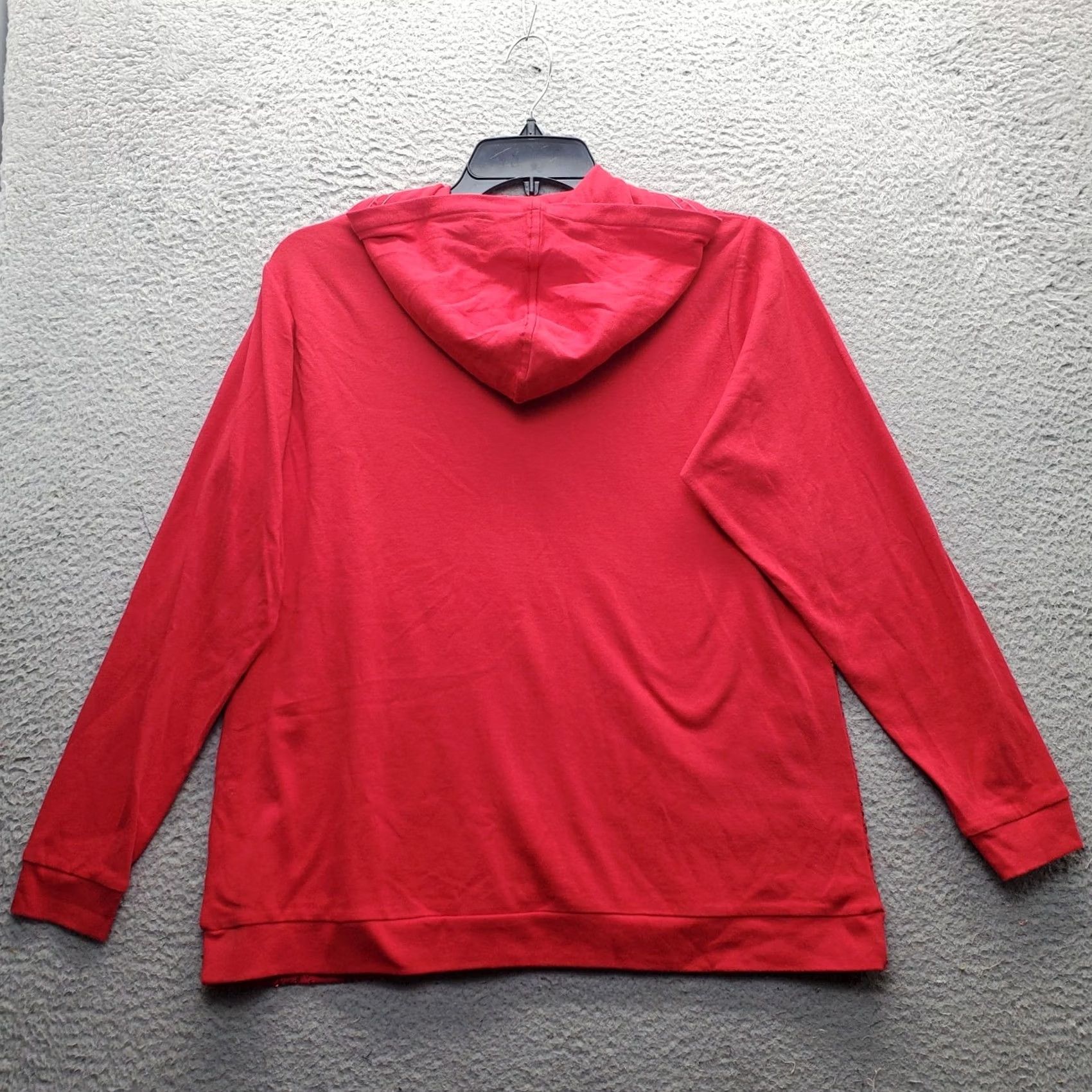 Quacker Factory Quacker Factory Full Zip Hoodie Women L Red Sequined Embellished Long Sleeve Size L / US 10 / IT 46 - 2 Thumbnail